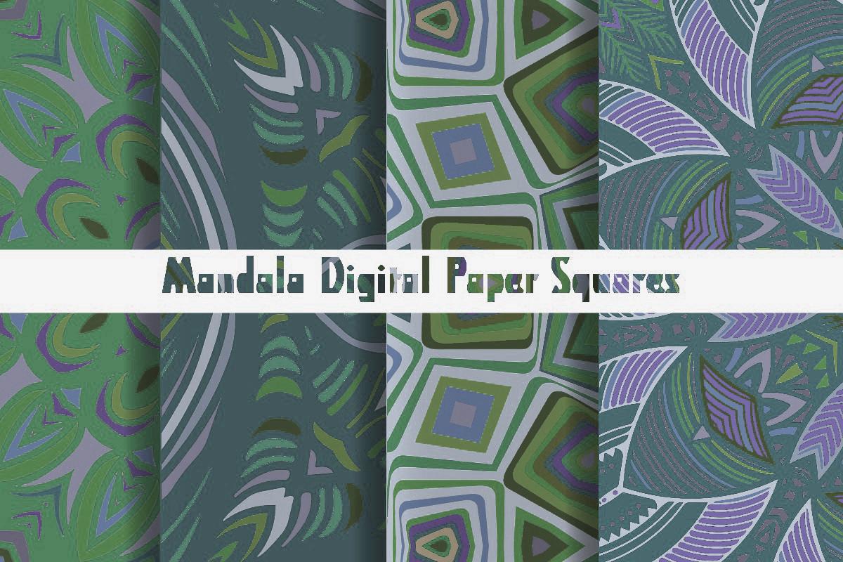 Mandala Digital Paper Squares 5