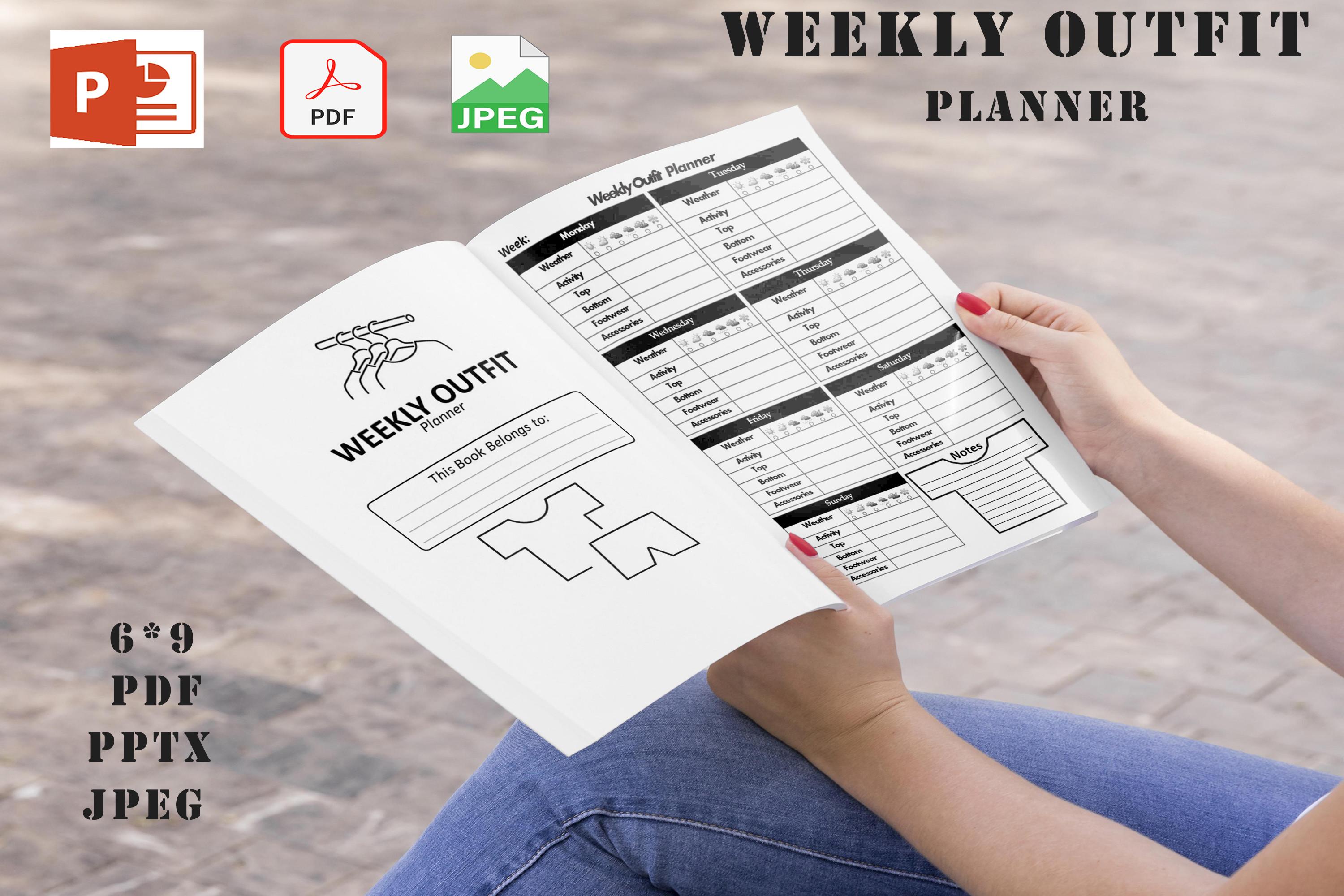 KDP Weekly Outfit Planner Interior