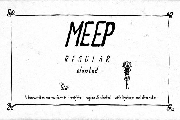 Meep Regular Slanted Font