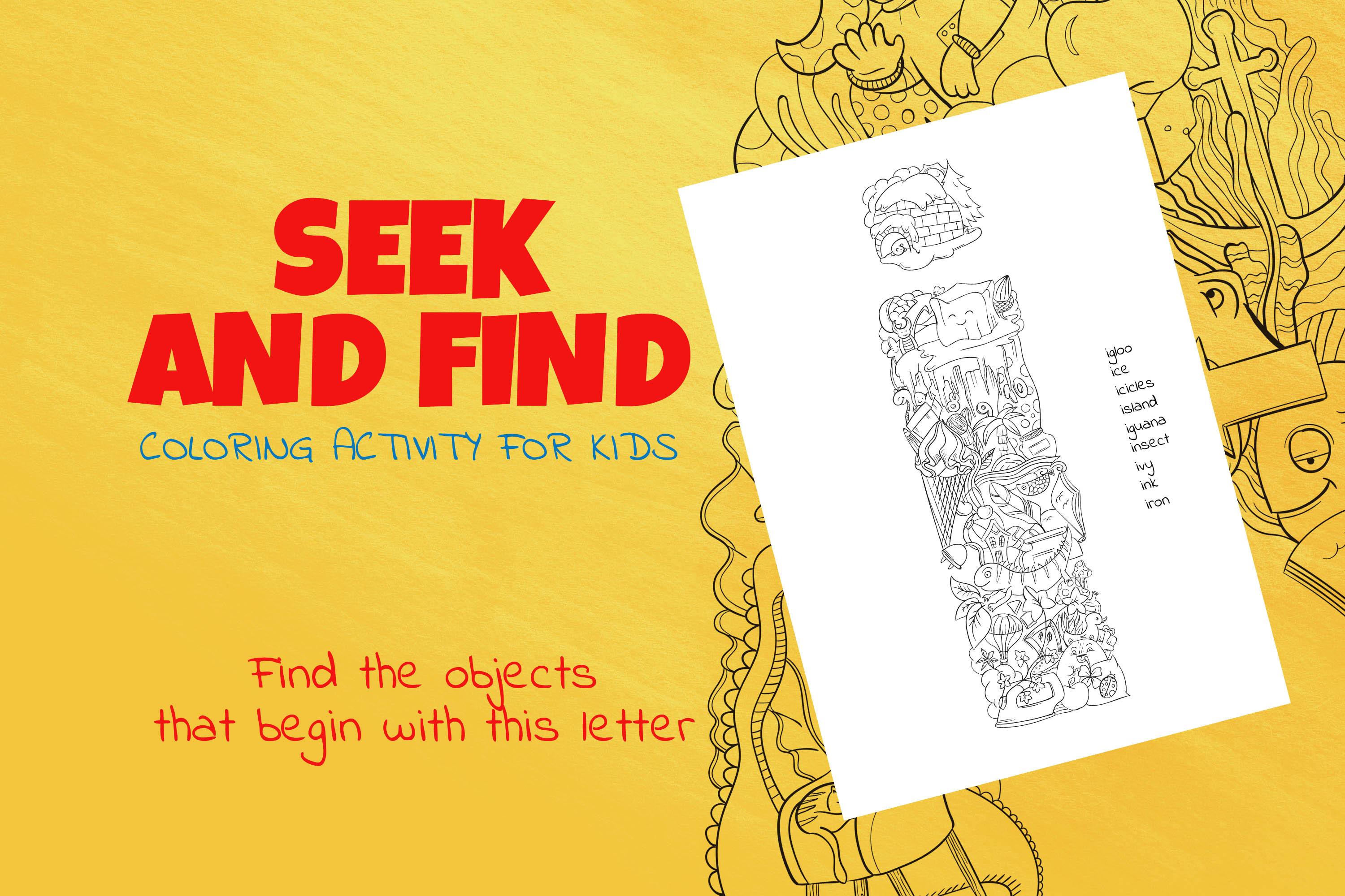 Letter I Look and Find Coloring Page