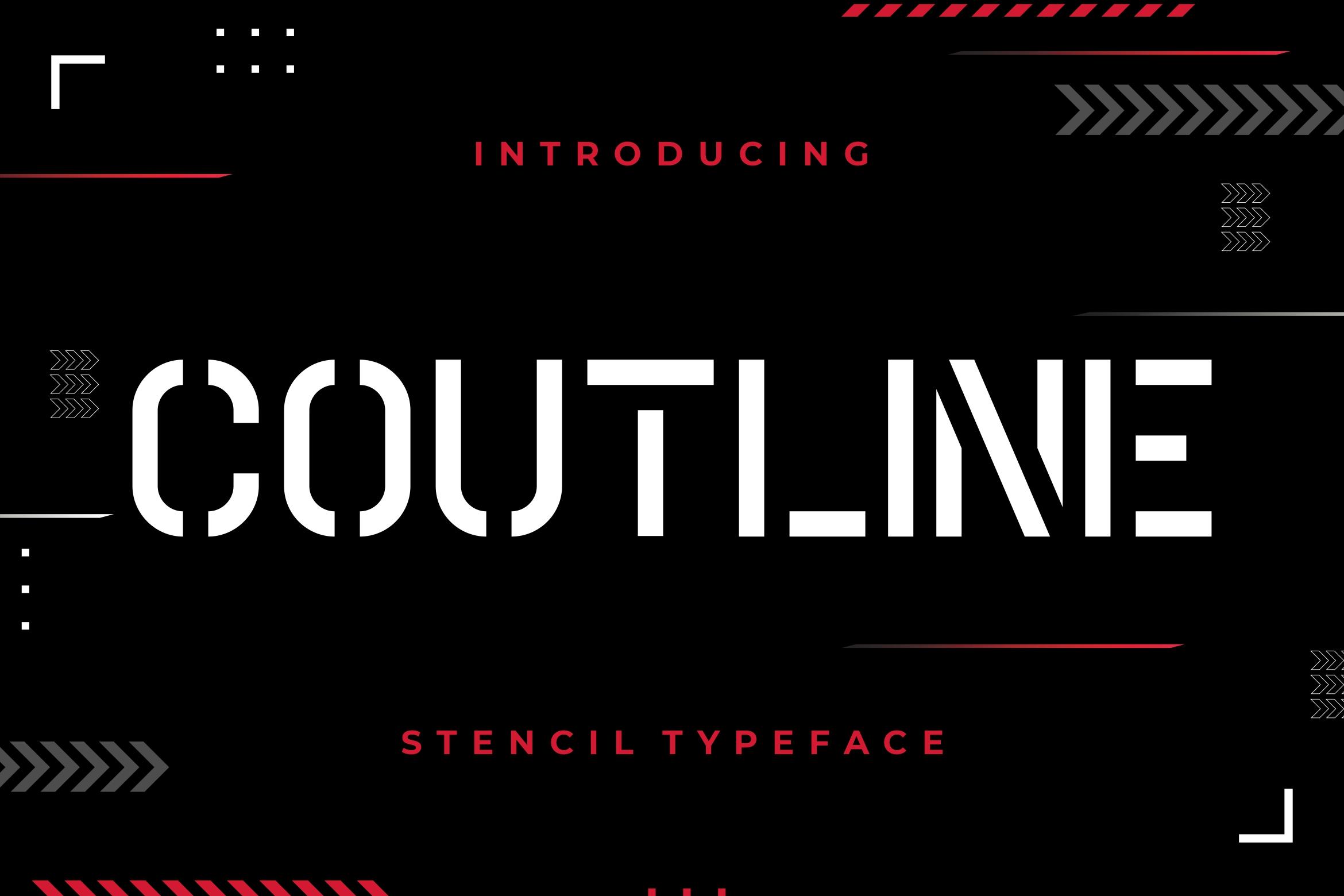 Coutline Stencil Typeface Font