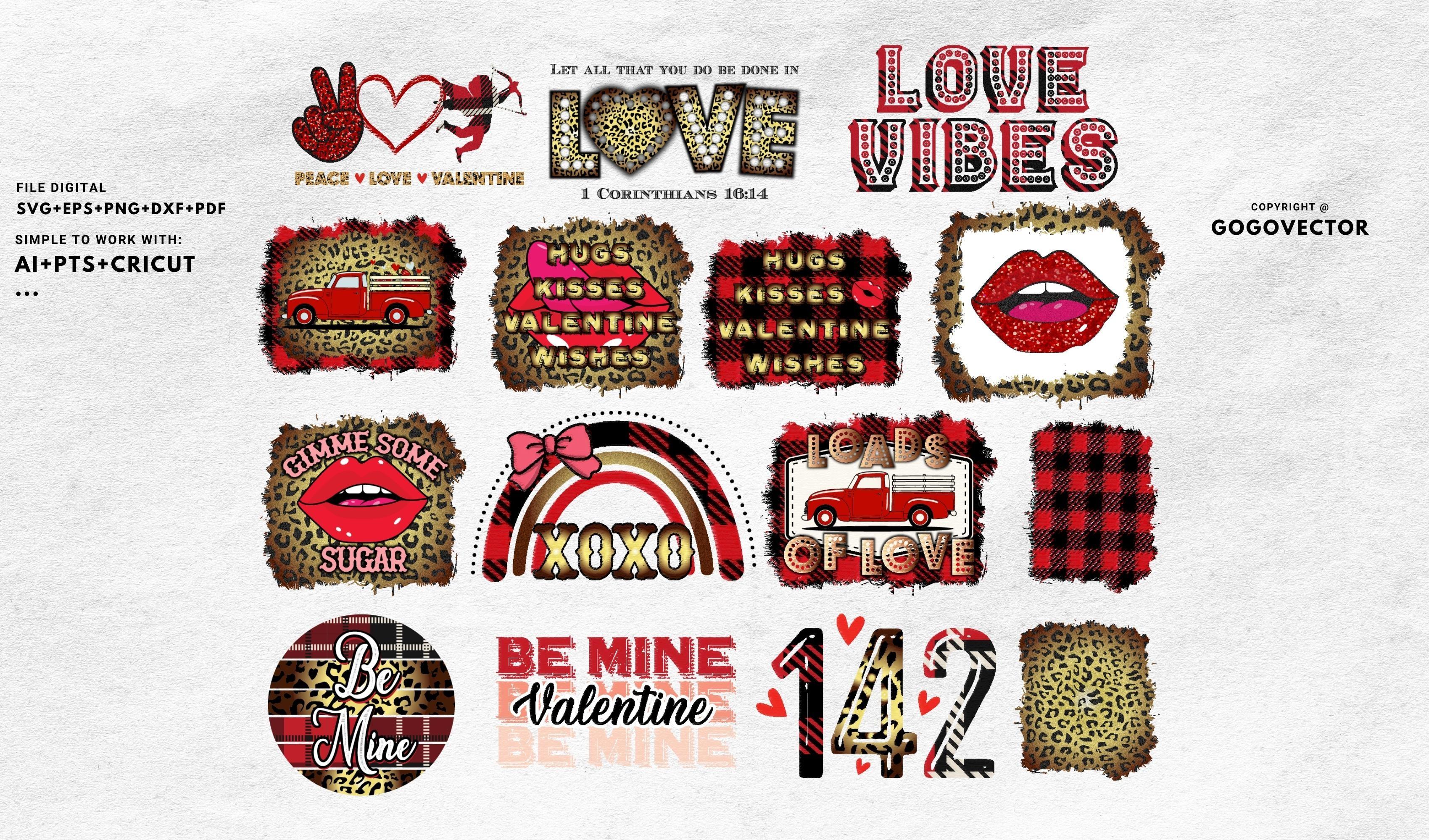 Valentine Day Sublimation PNG Bundle