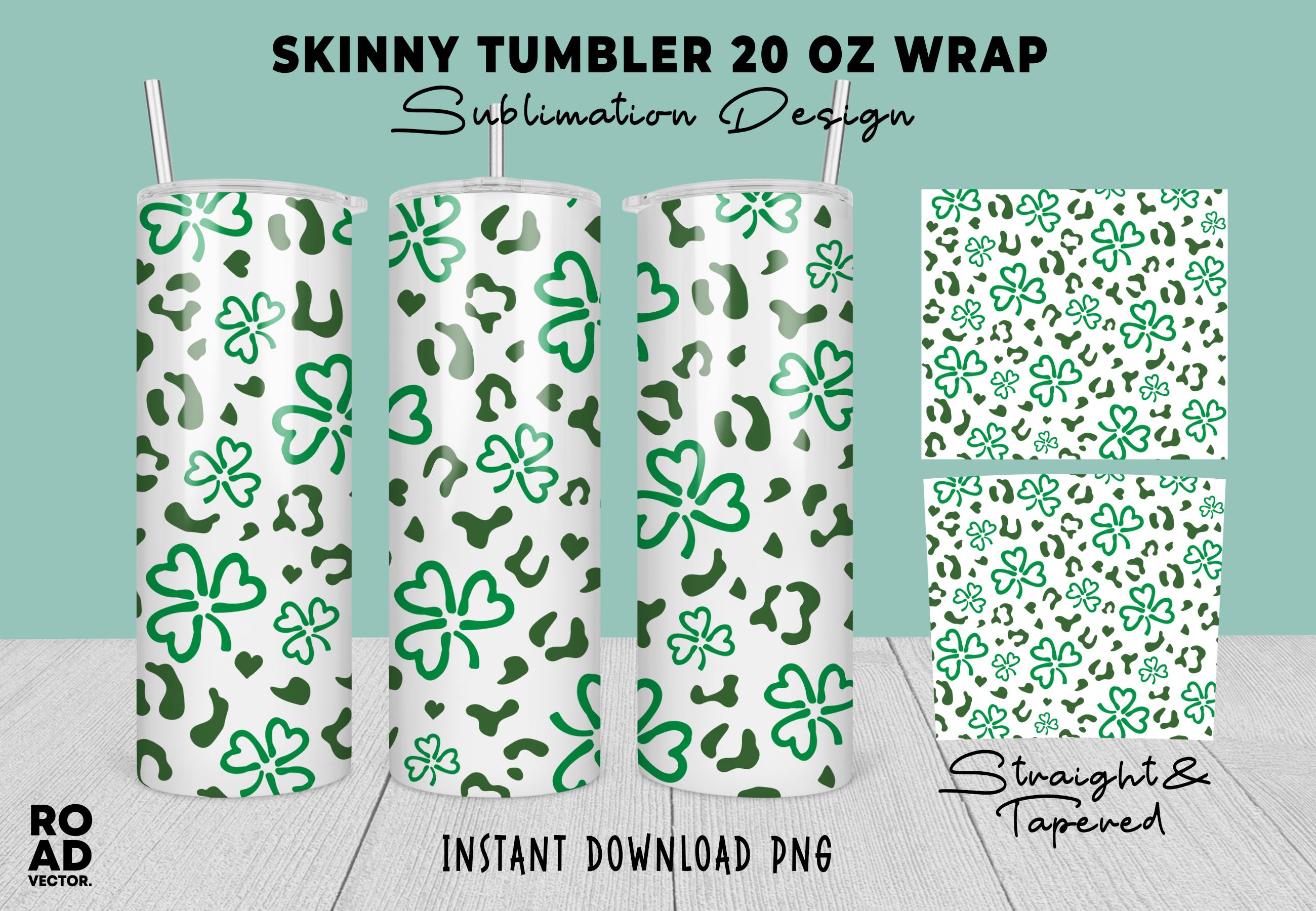 Shamrock Doodle Leopard Tumbler Wrap