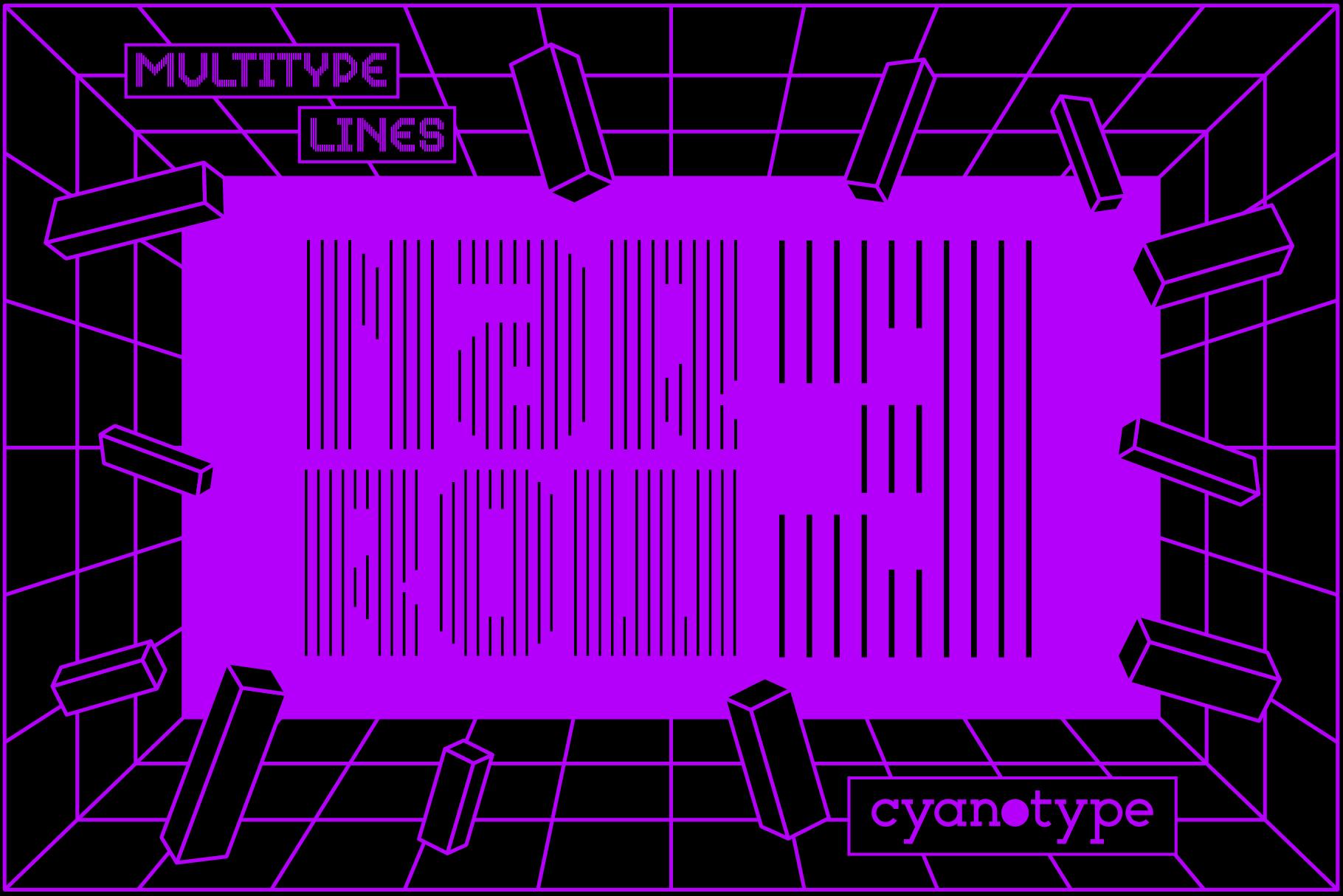 MultiType Lines Narrow 3 Font