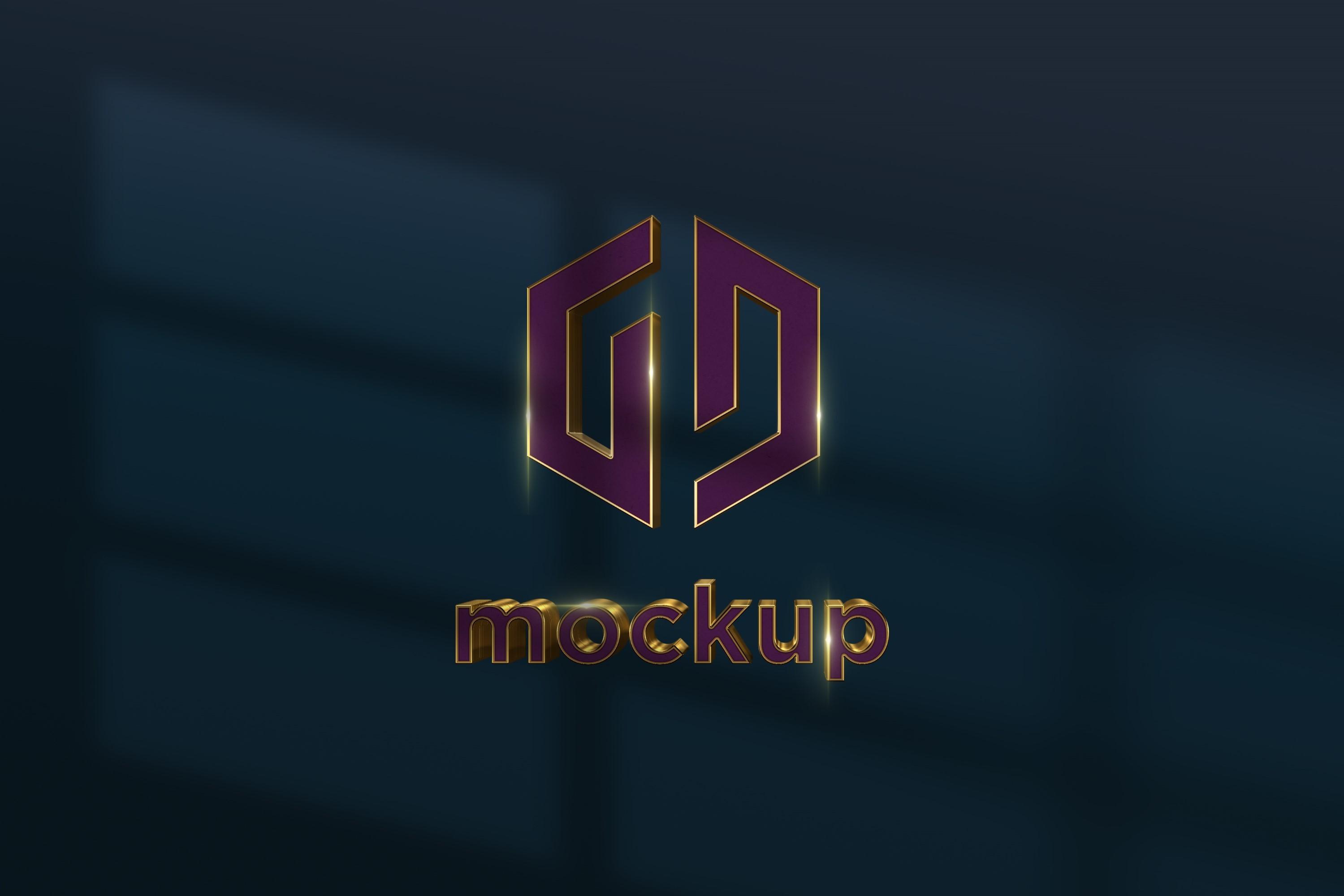 Luxury Logo Mockup with Window Shadow