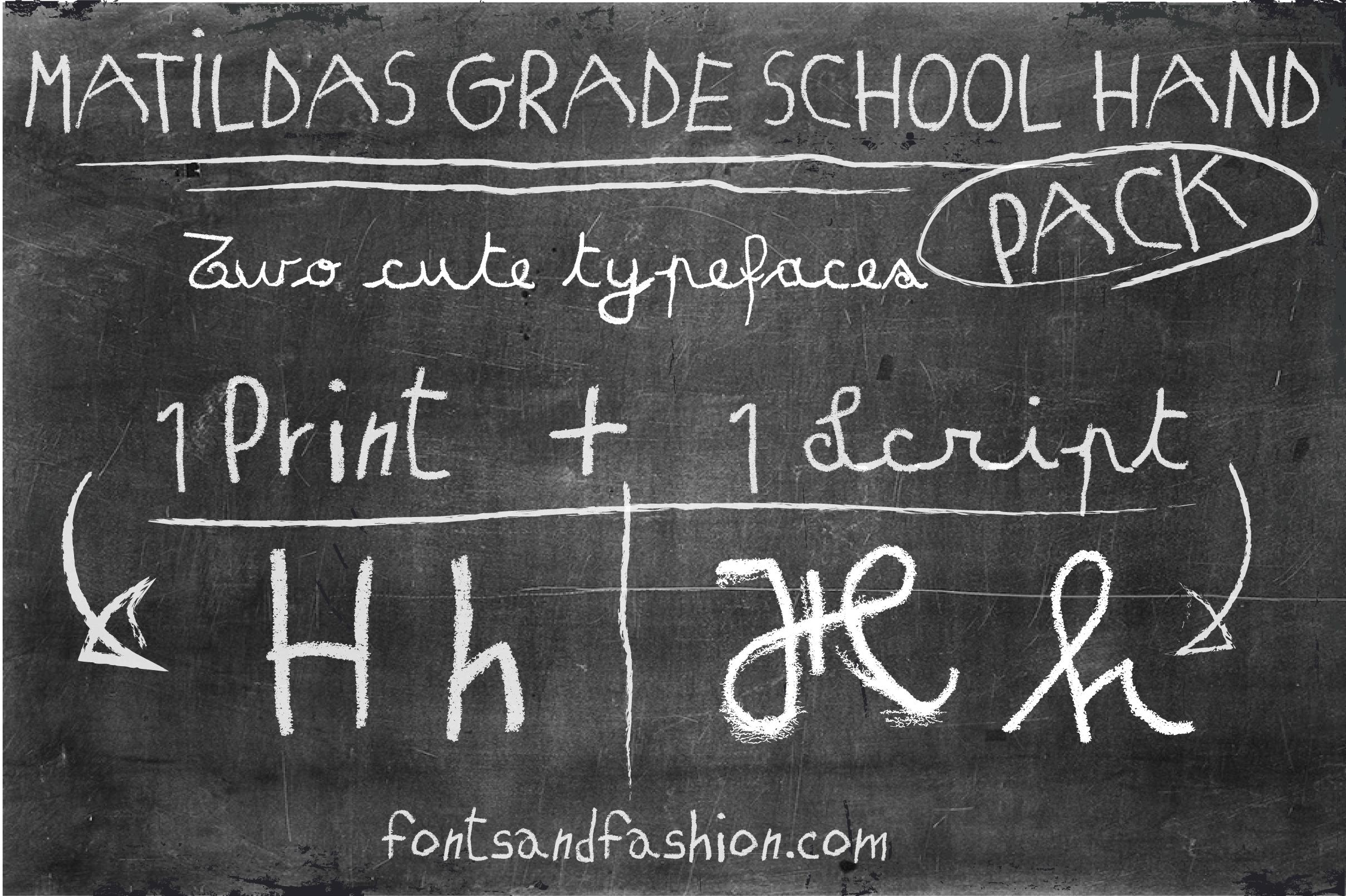 Matilda's Grade School Hand Pack Font