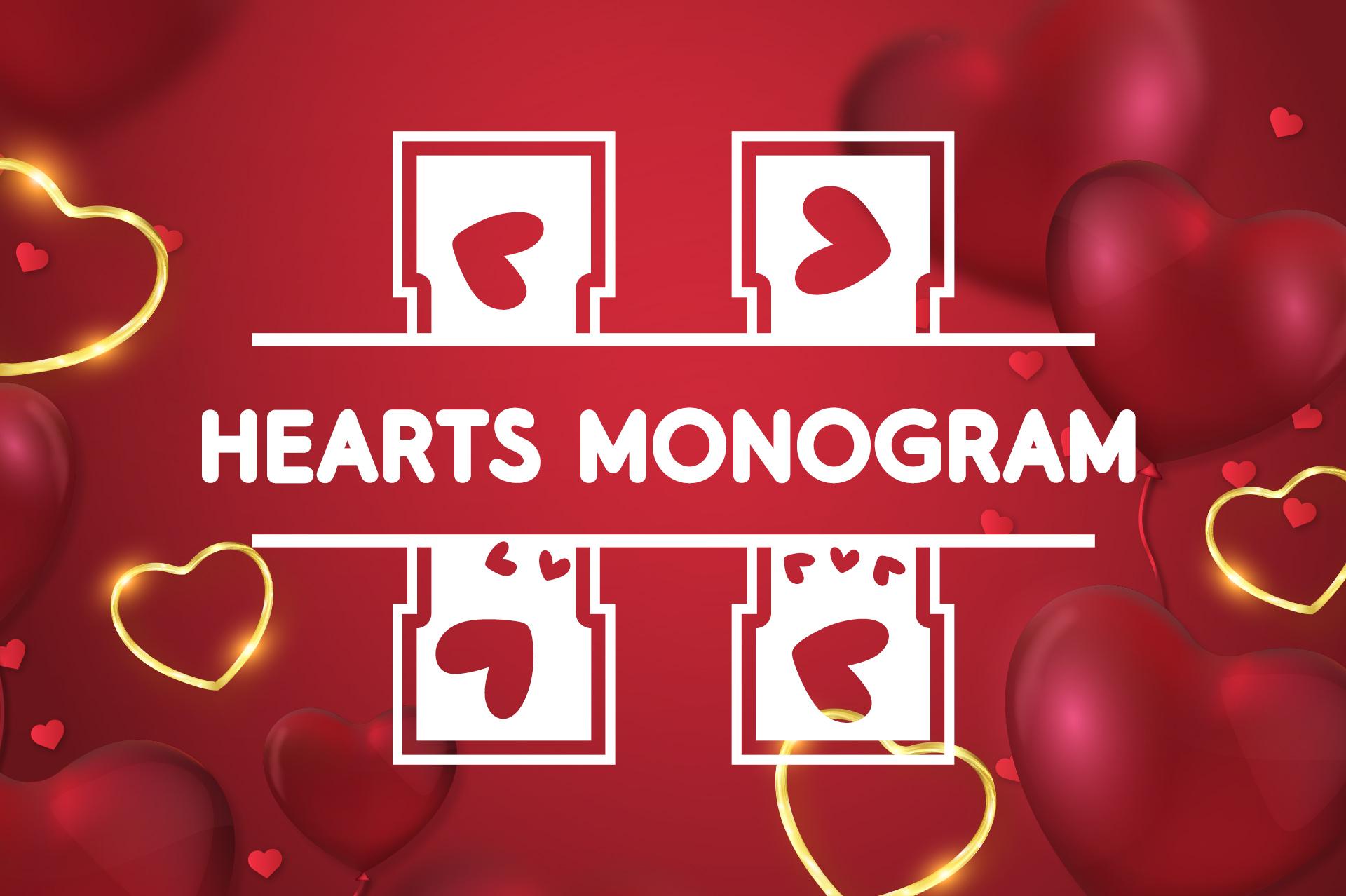 Hearts Monogram Font