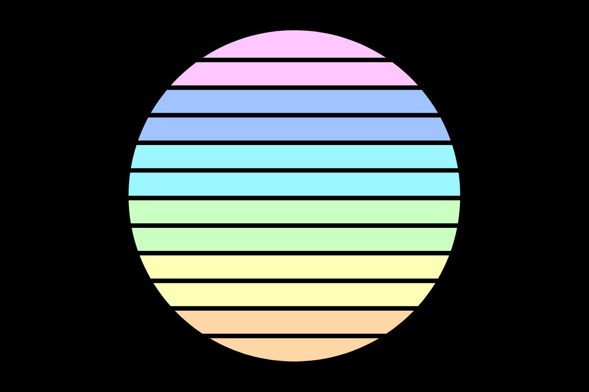 Retro Sunset Vintage Circle Design 05