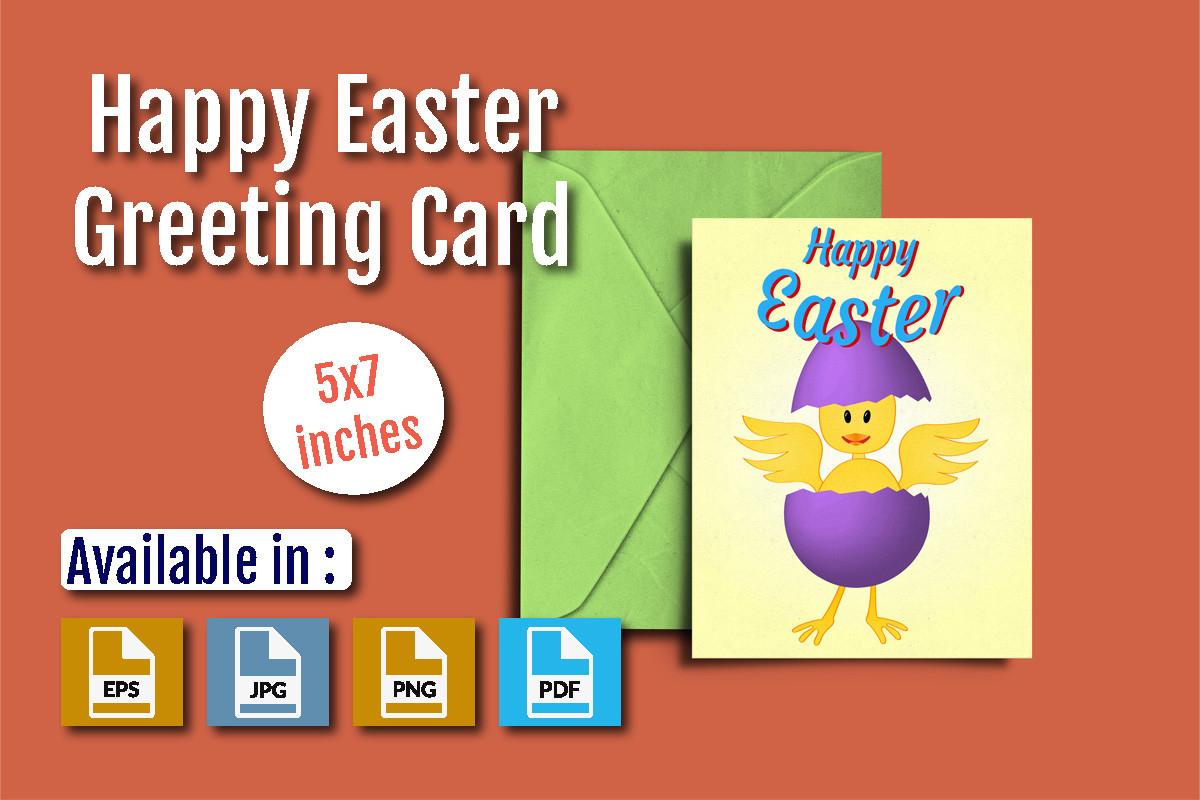 Easter Card Little Chick in a Crack Egg
