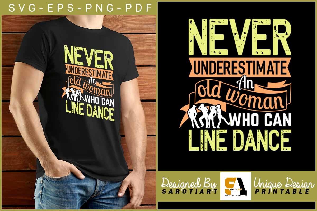 Line Dance Old Woman Graphic Printable