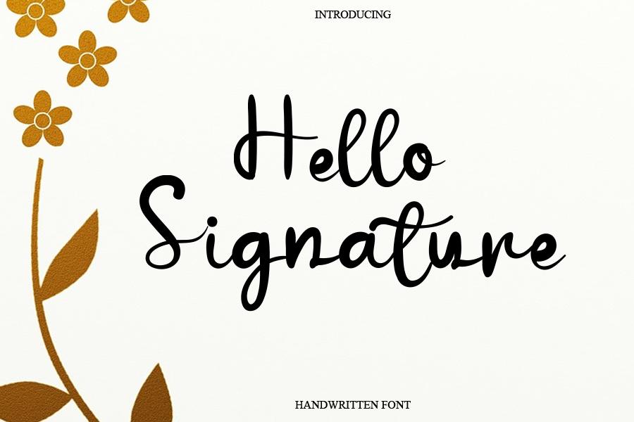 Hello Signature Font
