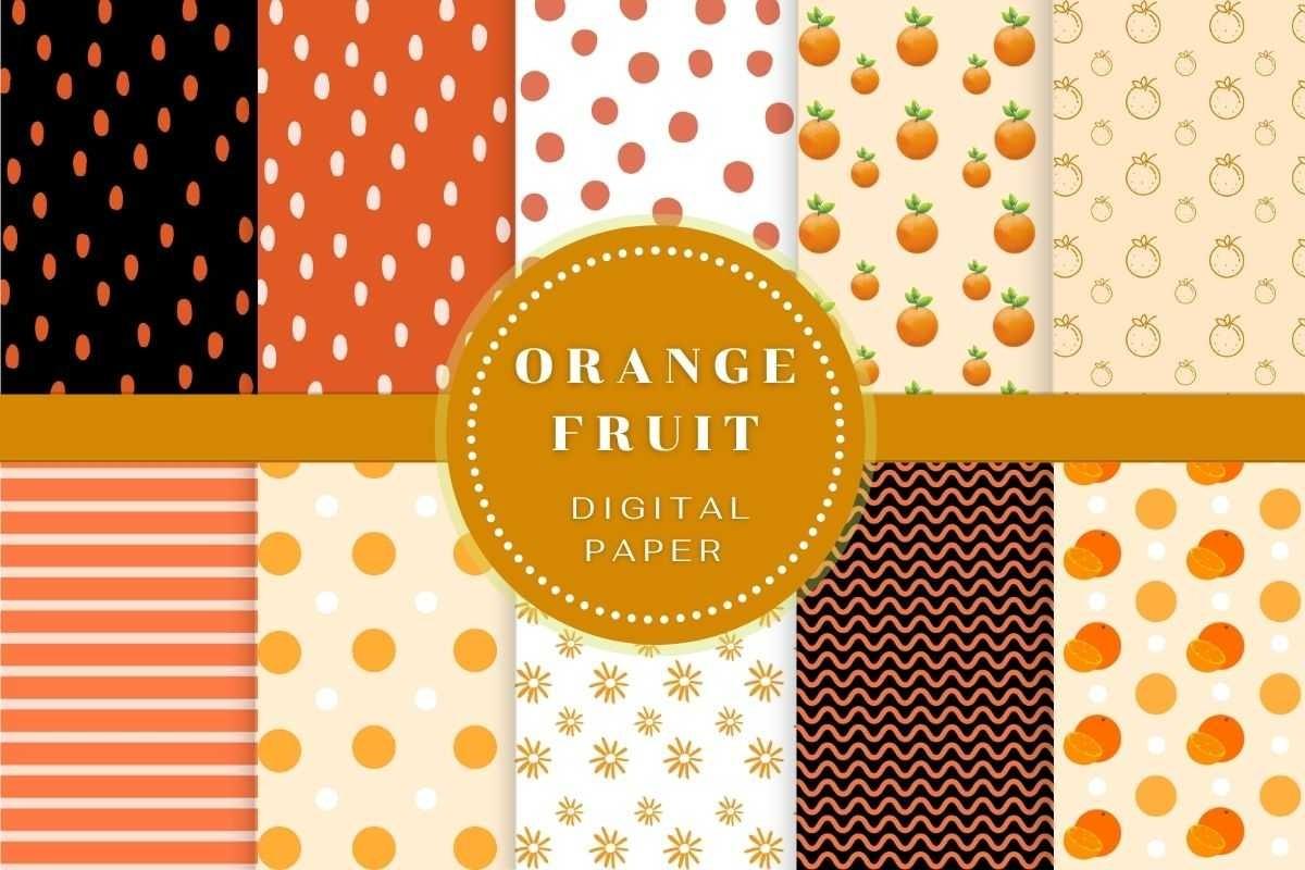 Orange Fruit Digital Paper