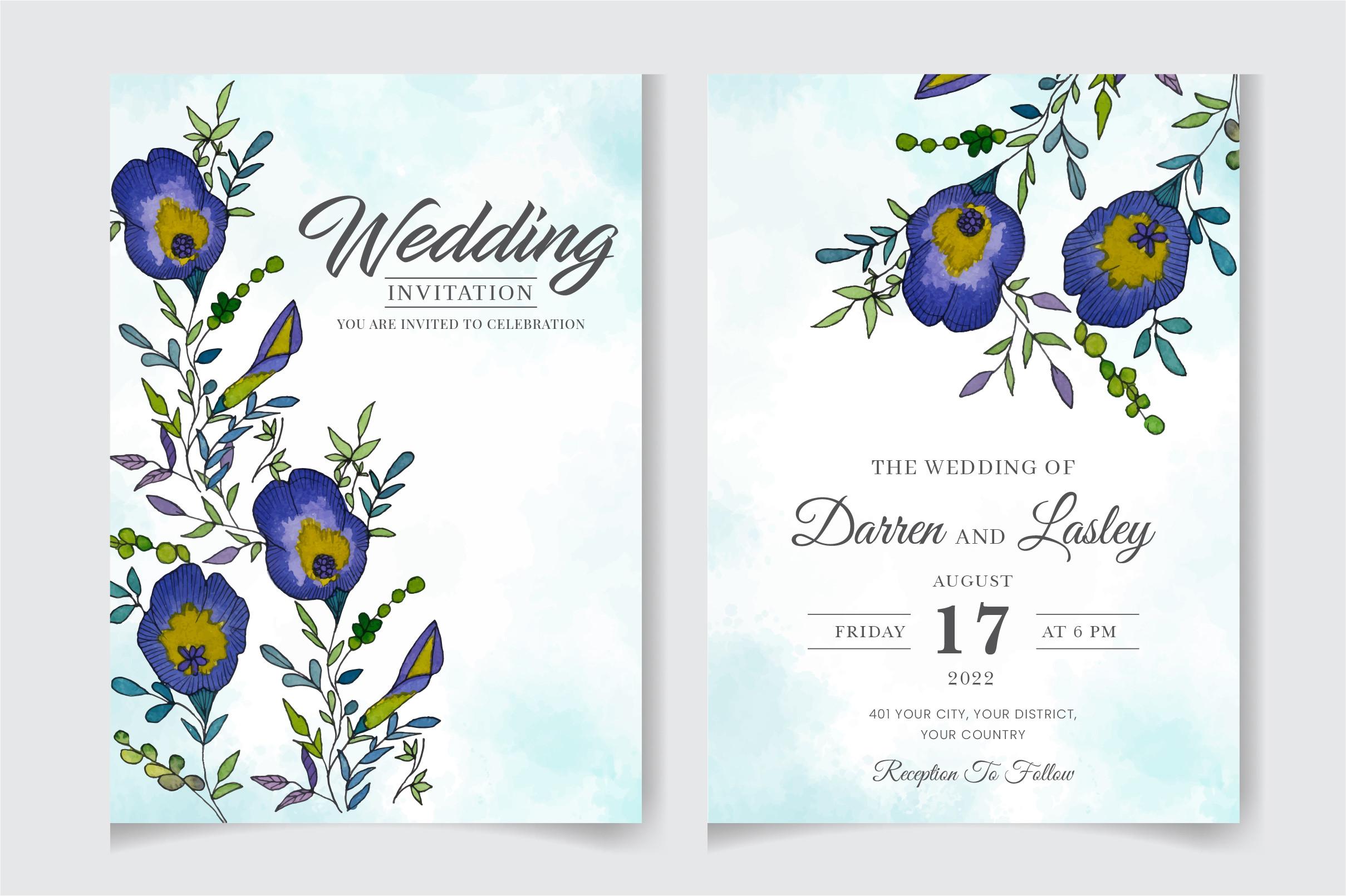 Watercolor Invitation Card Template 13