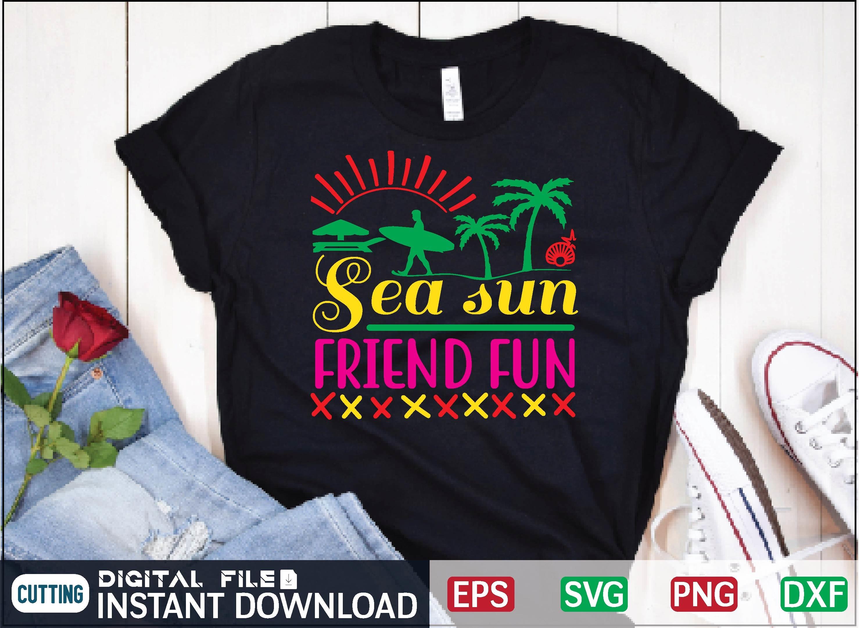 Sea Sun Friend Fun Svg Design