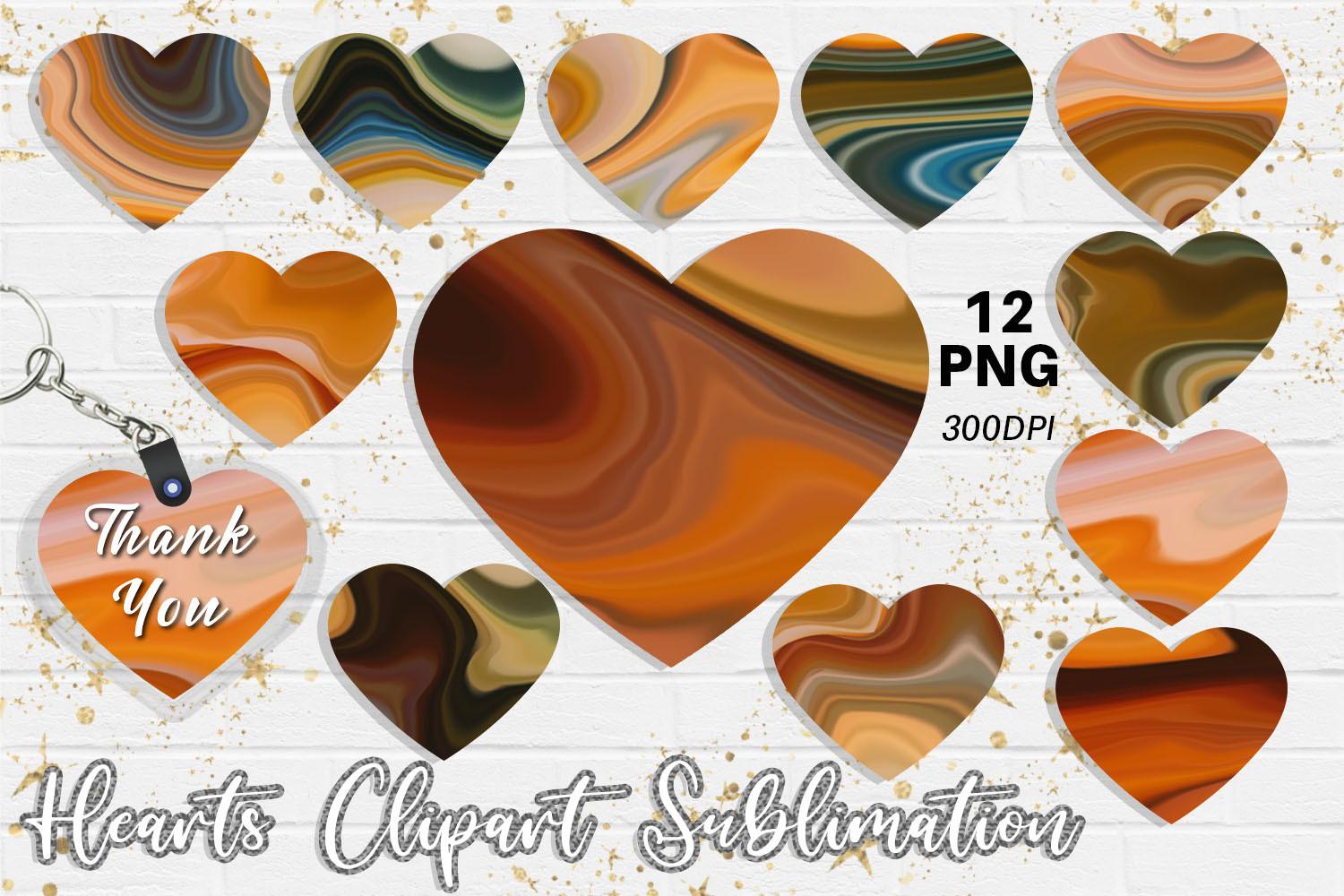 Hearts Sublimation Design Wave Texture