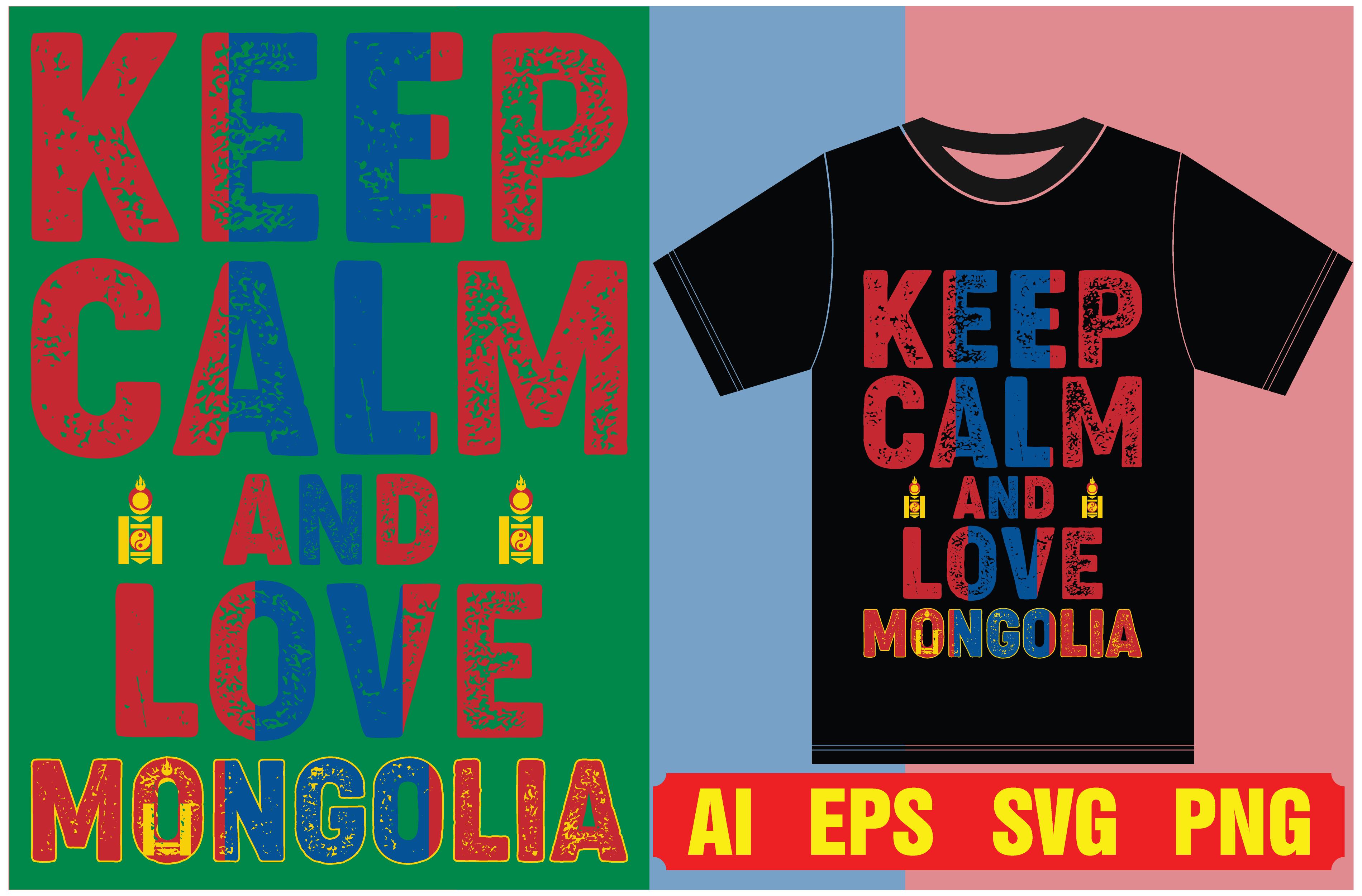 Mongolia Flag T-shirt Design.Typography