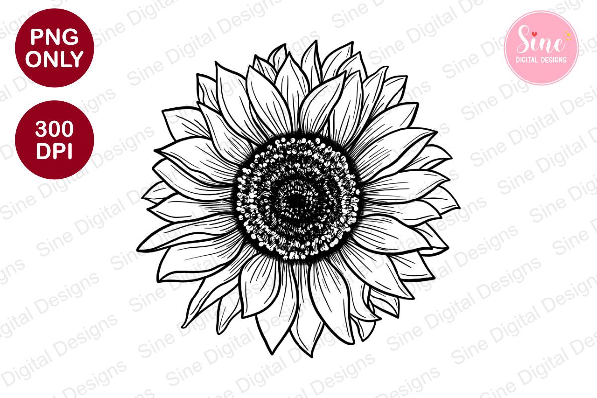 Sunflower Outline Sublimation Clipart