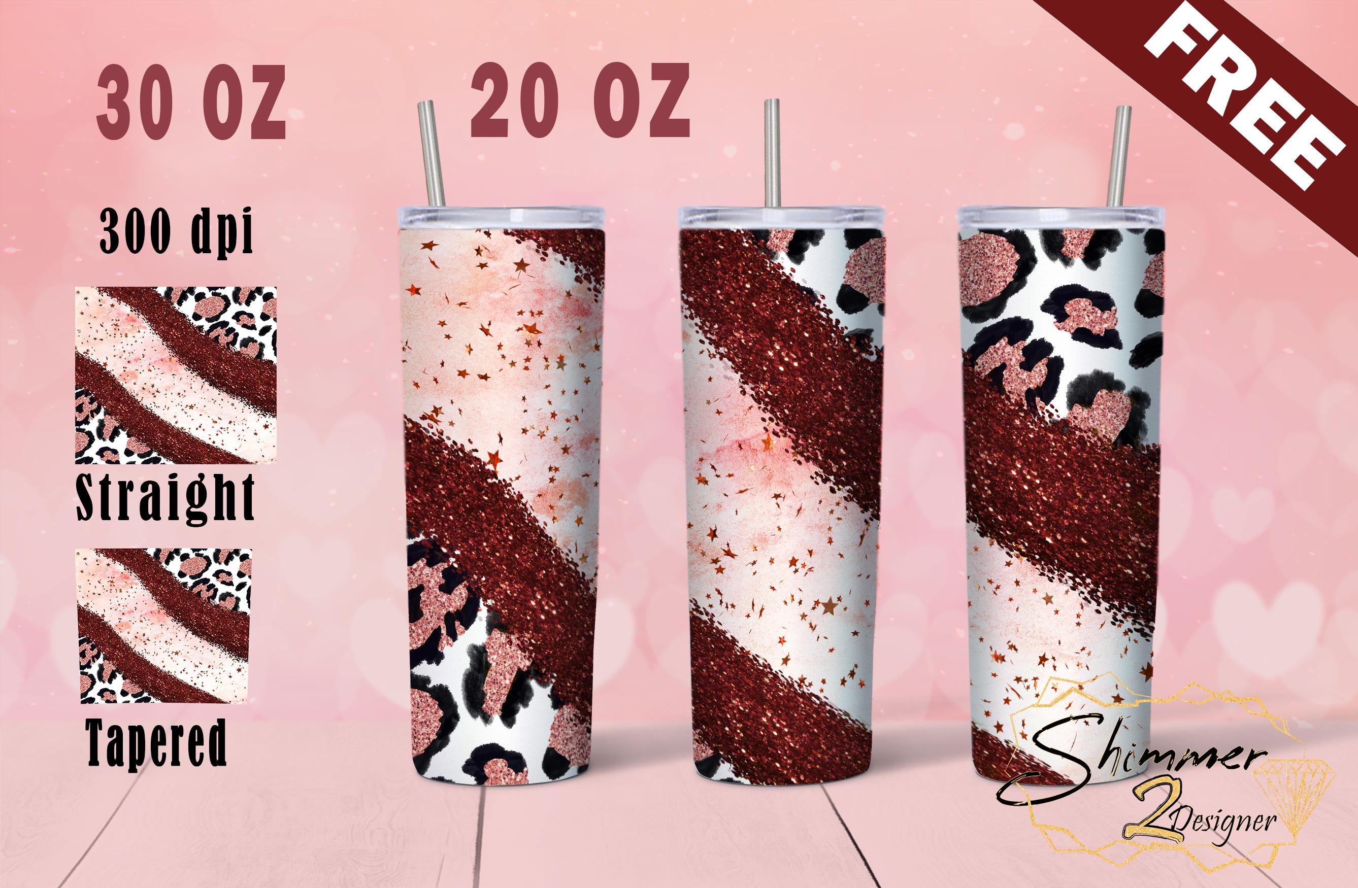 Pink Glitters Leopard Tumbler 20OZ&30OZ