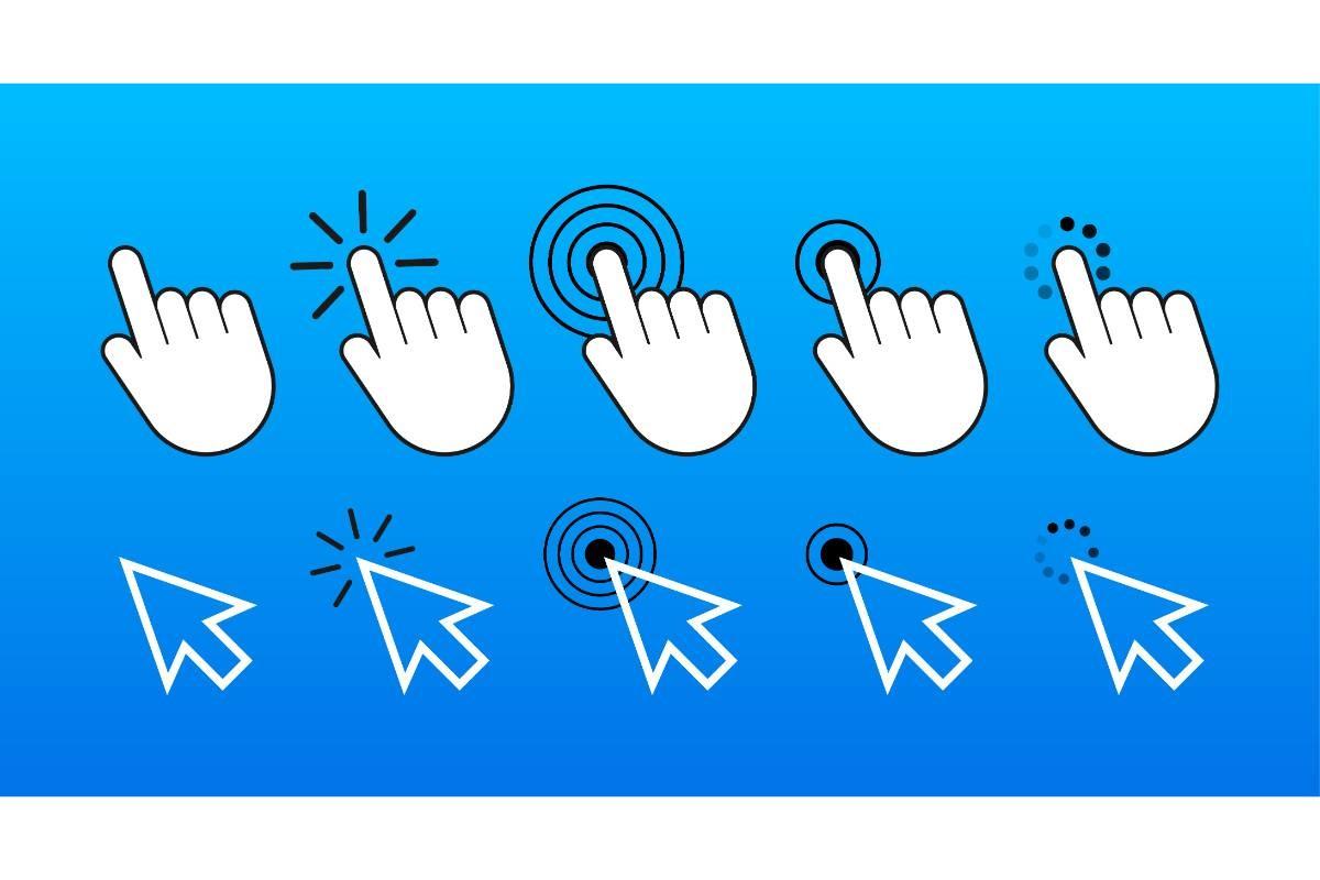 Finger Click Icon Vector. Hand Click Ico