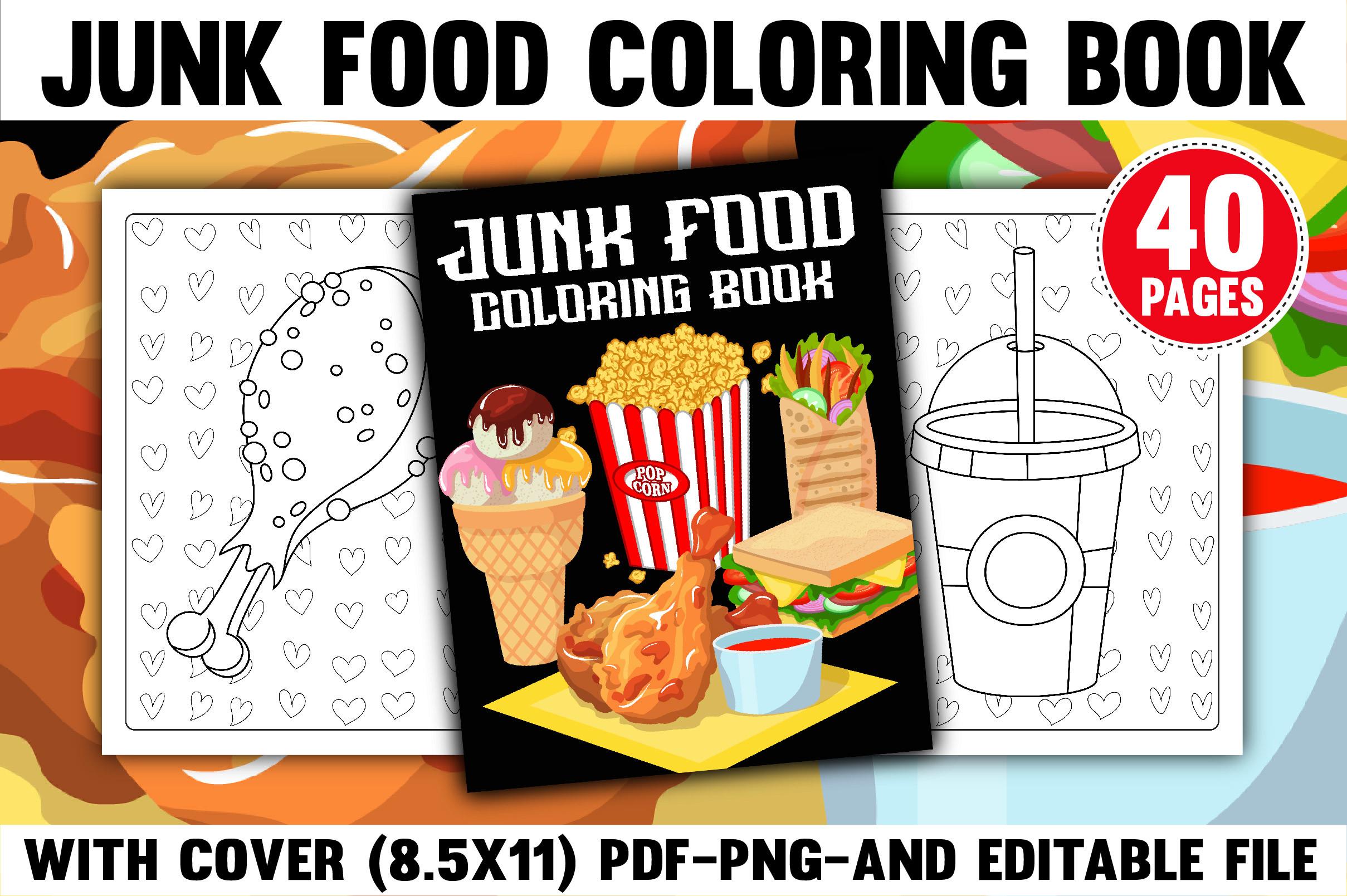 Fast Food Coloring Book & Cover Design