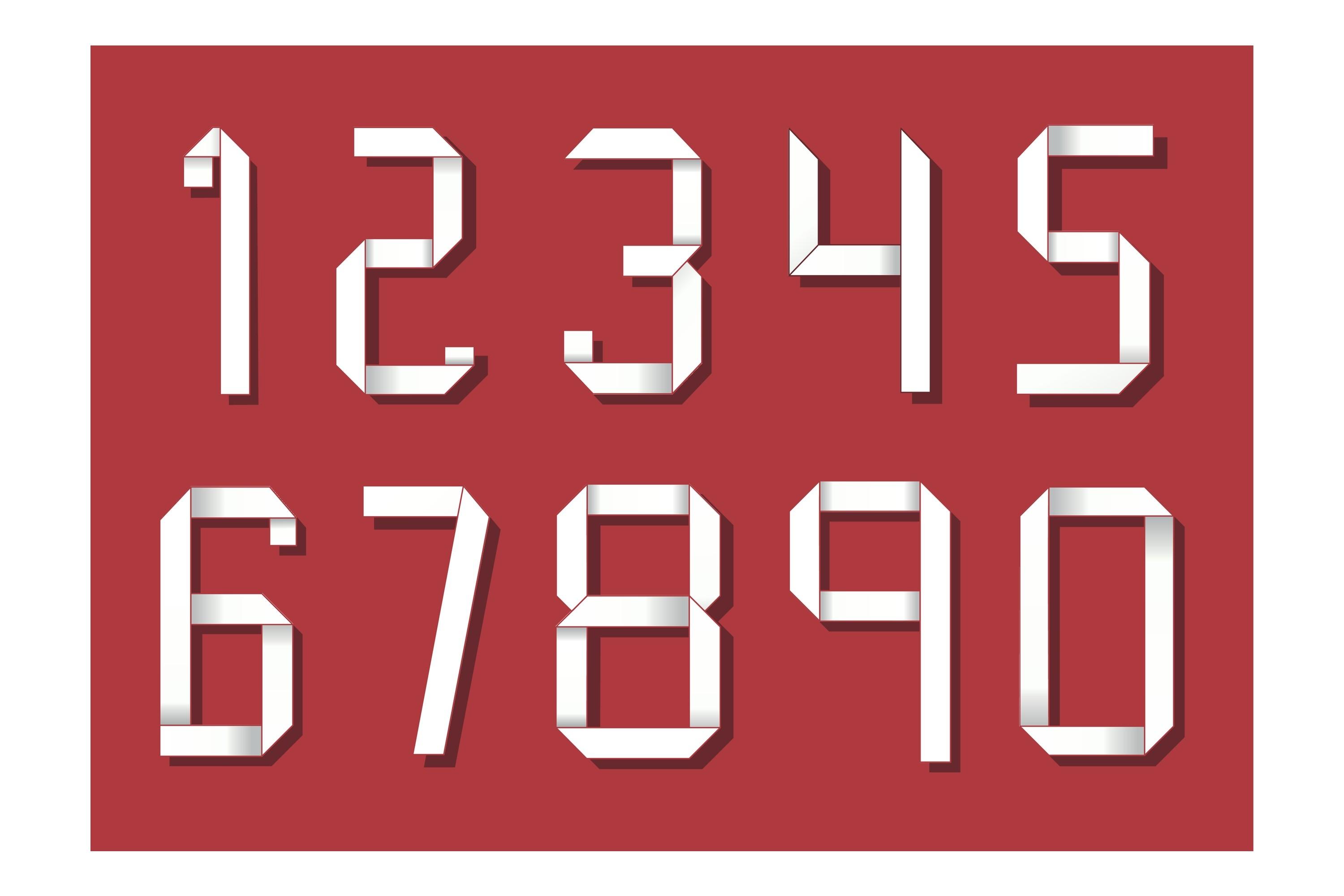 Origami Numbers Set