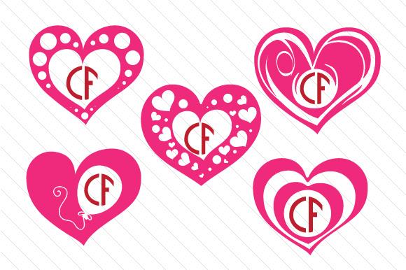 Heart Monogram Frame Set - Freebie