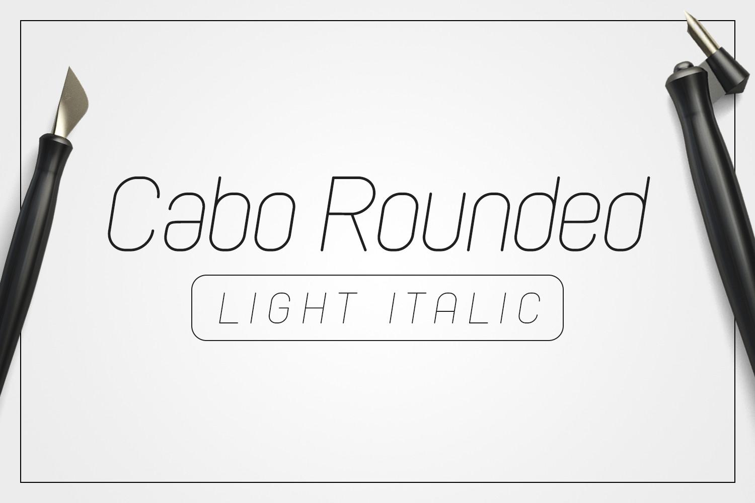 Cabo Rounded Light Italic Font