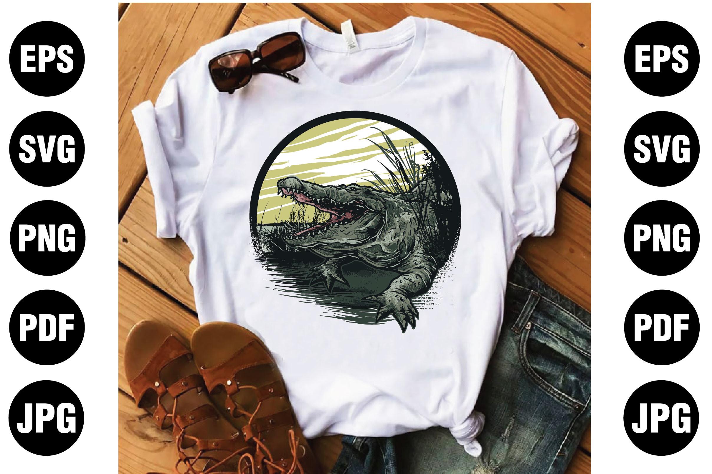 Crocodile Graphics Vintage T Shirt Desig