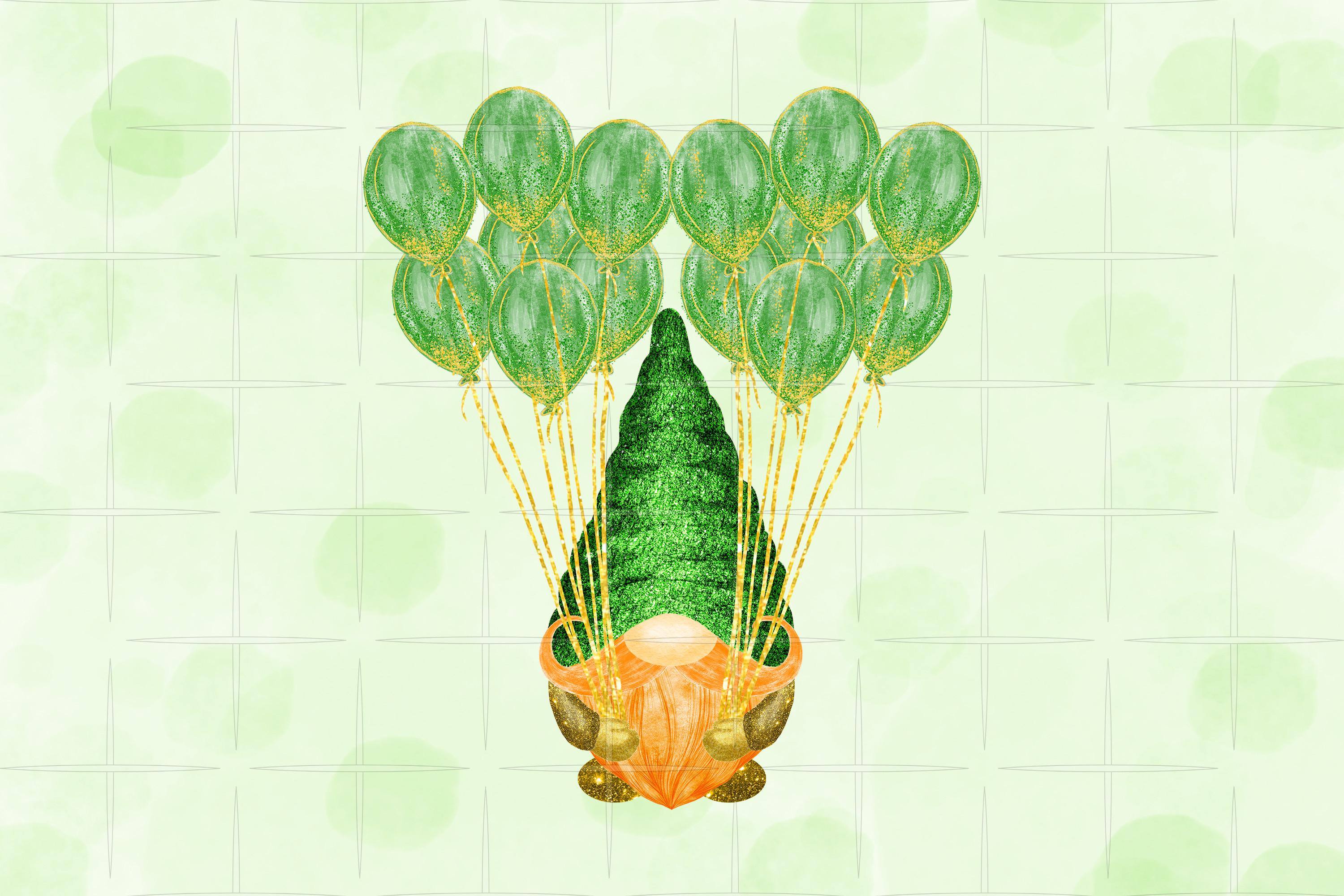 St Patrick's Day  Gnomes with Balloon