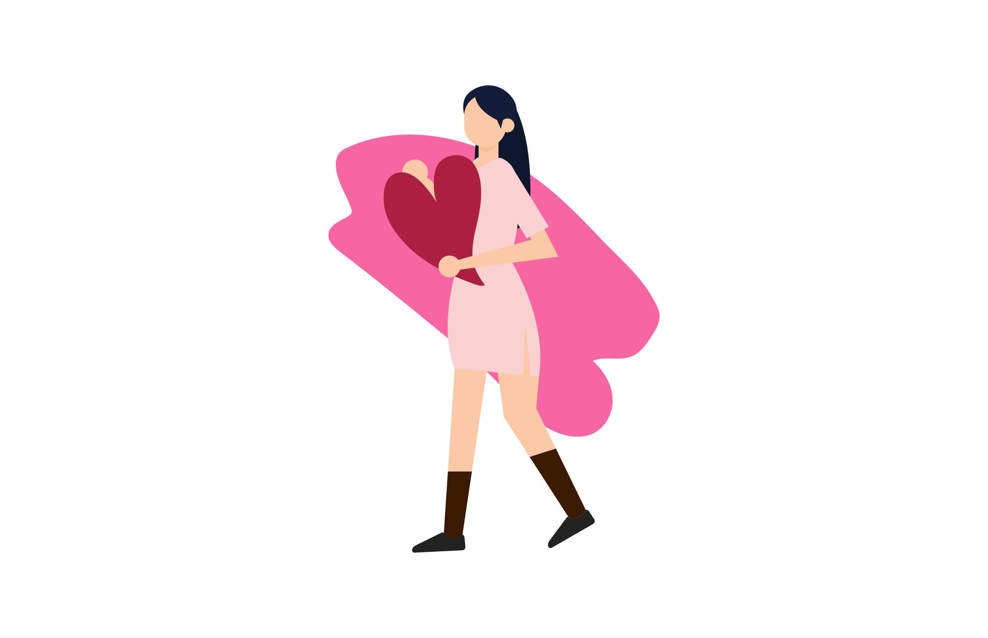 Character People Love Romantic Flat