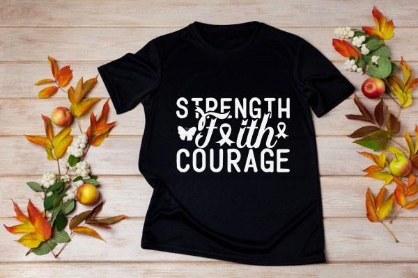 Breast Cancer SVG Design, Strength Faith