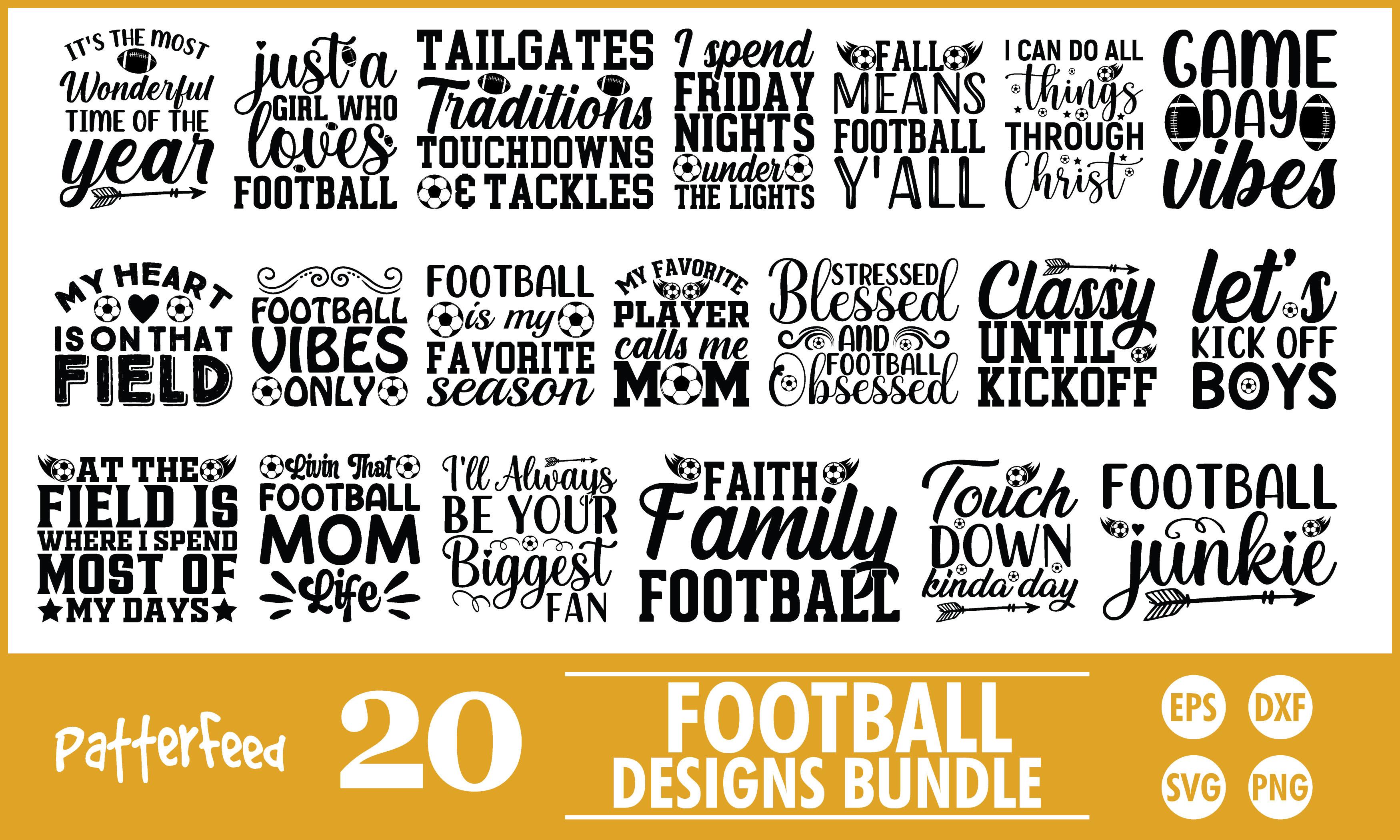 Football SVG Bundle, Football Designs