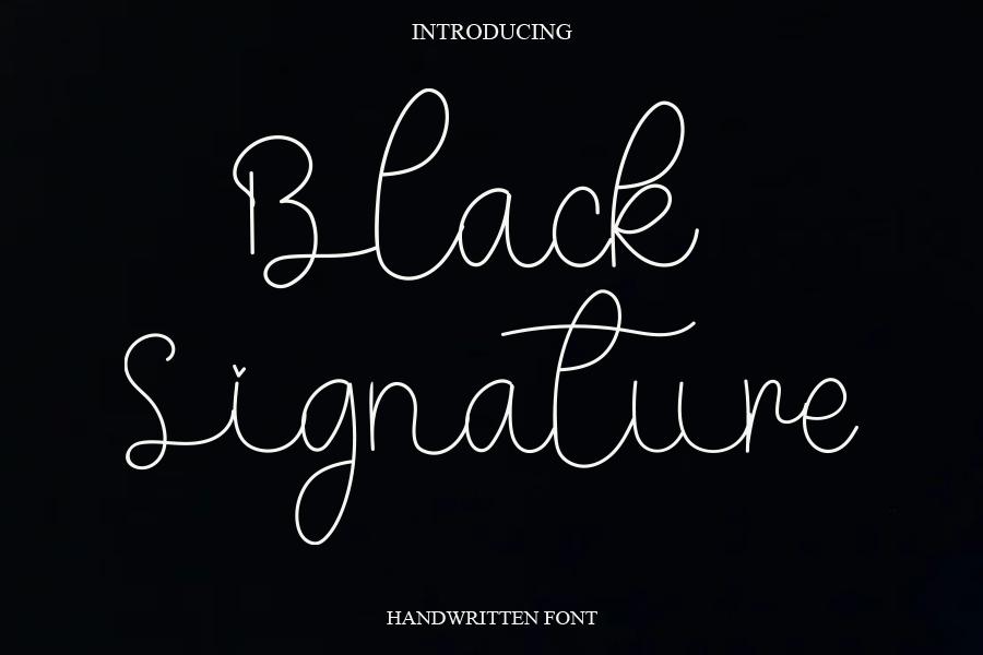 Black Signature Font