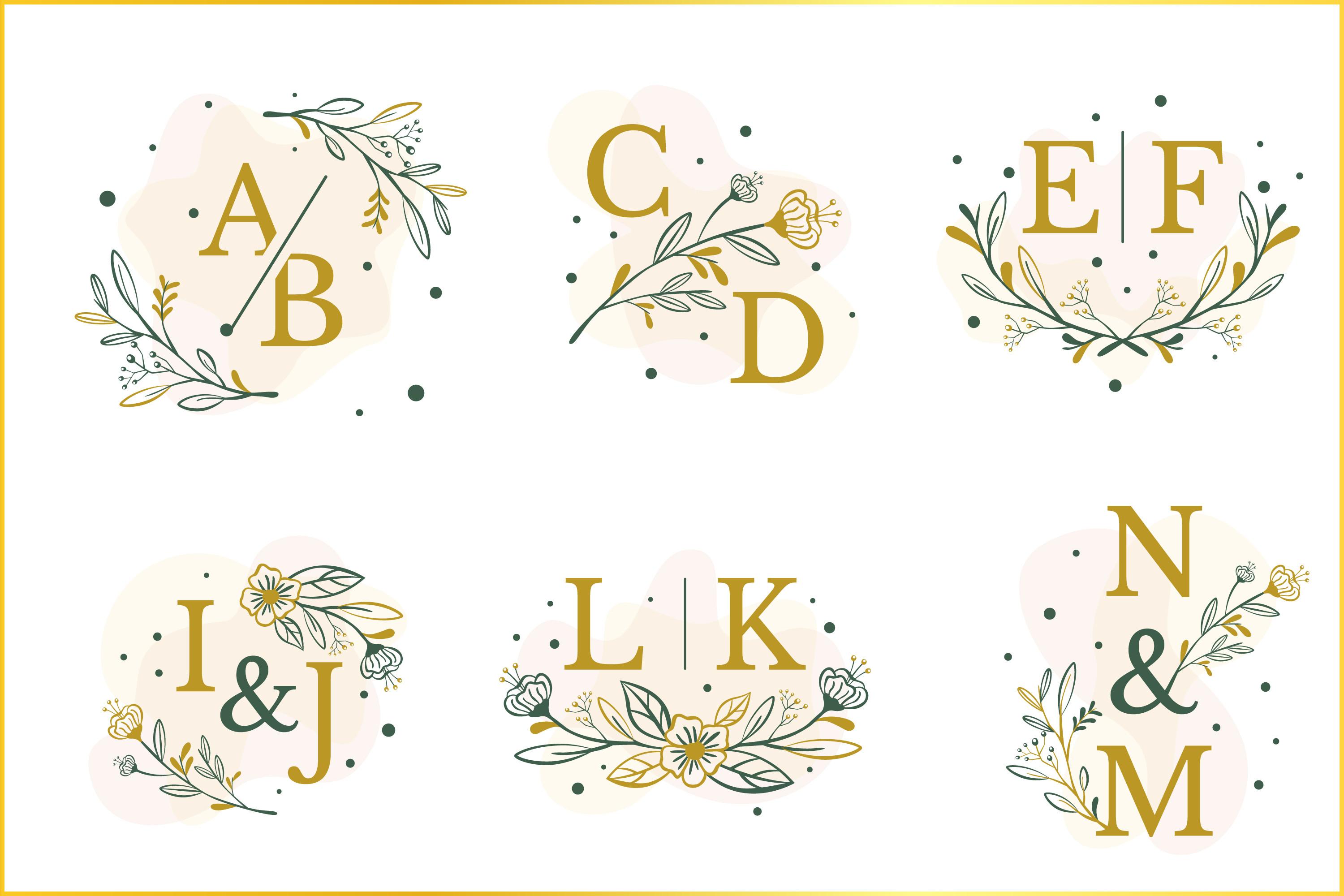 Feminine Logo, Floral Monogram Logo