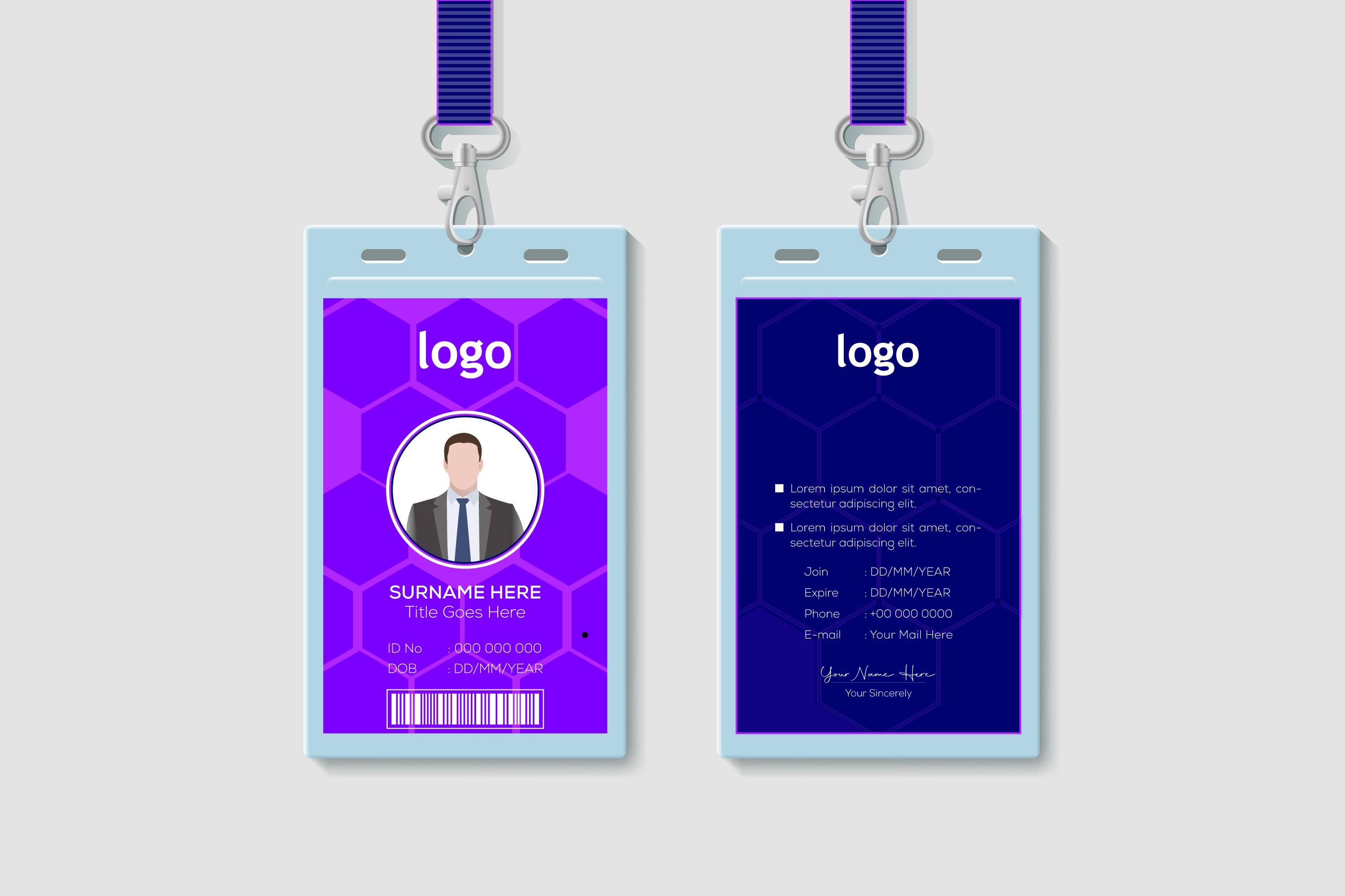 Circle Photo Identity Card Template