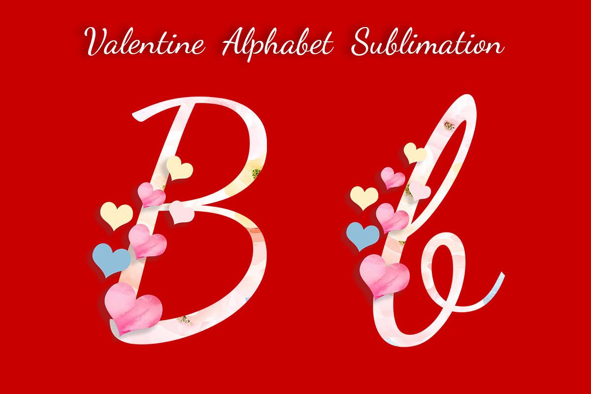 Valentine  Alphabet  Sublimation