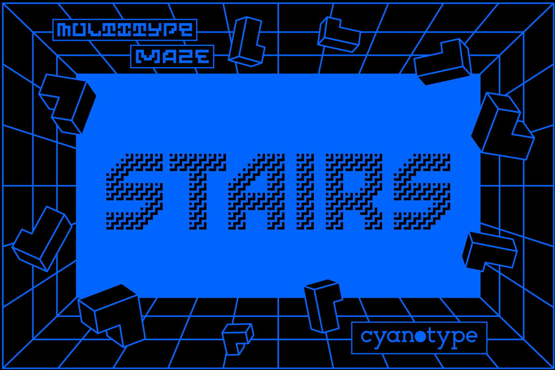 MultiType Maze Stairs Font