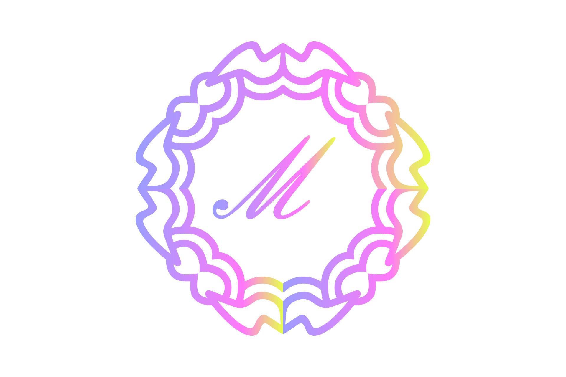 Monogram Illustration Mandala Line Art