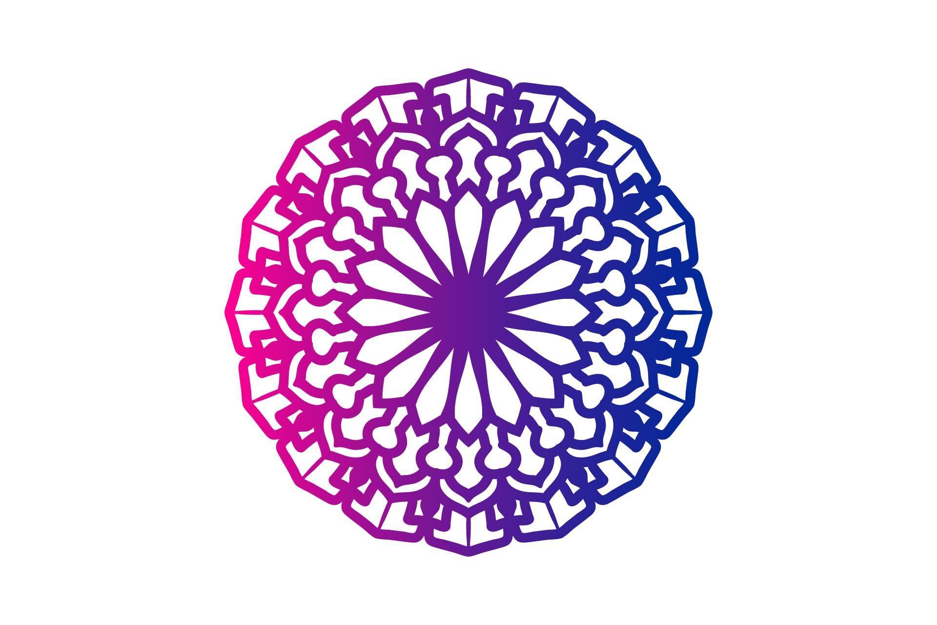 Mandala Gradient Illustration Style Line