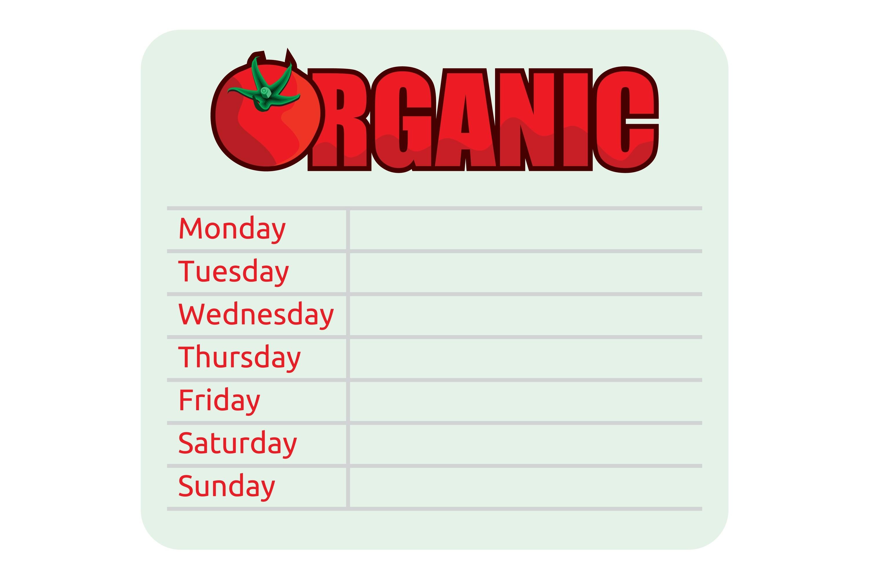 Organic Schedule