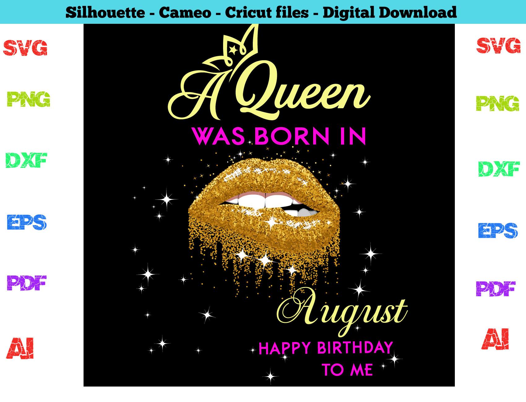 August  Birthday Svg