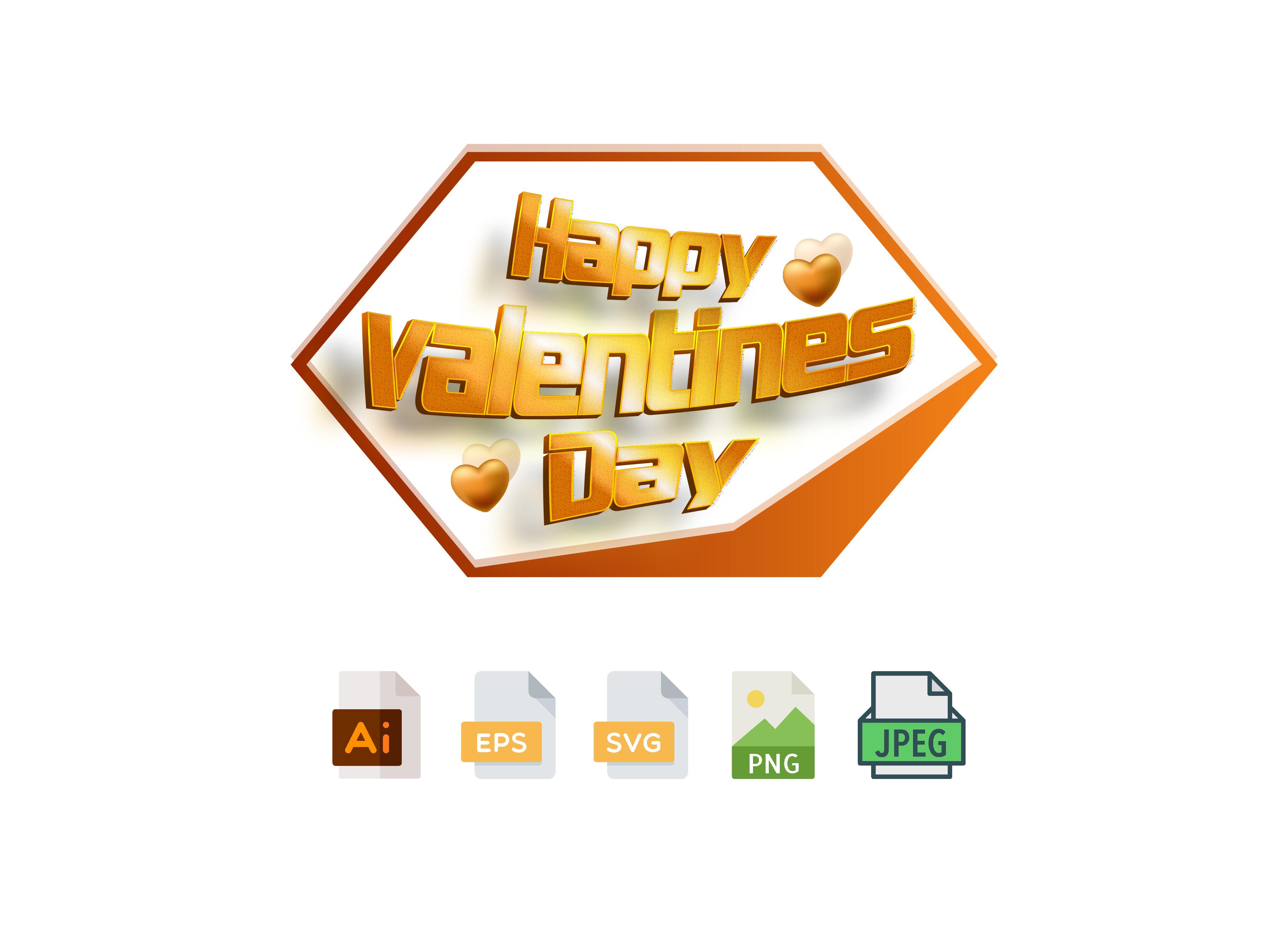 Happy Valentines Day 3D SVG
