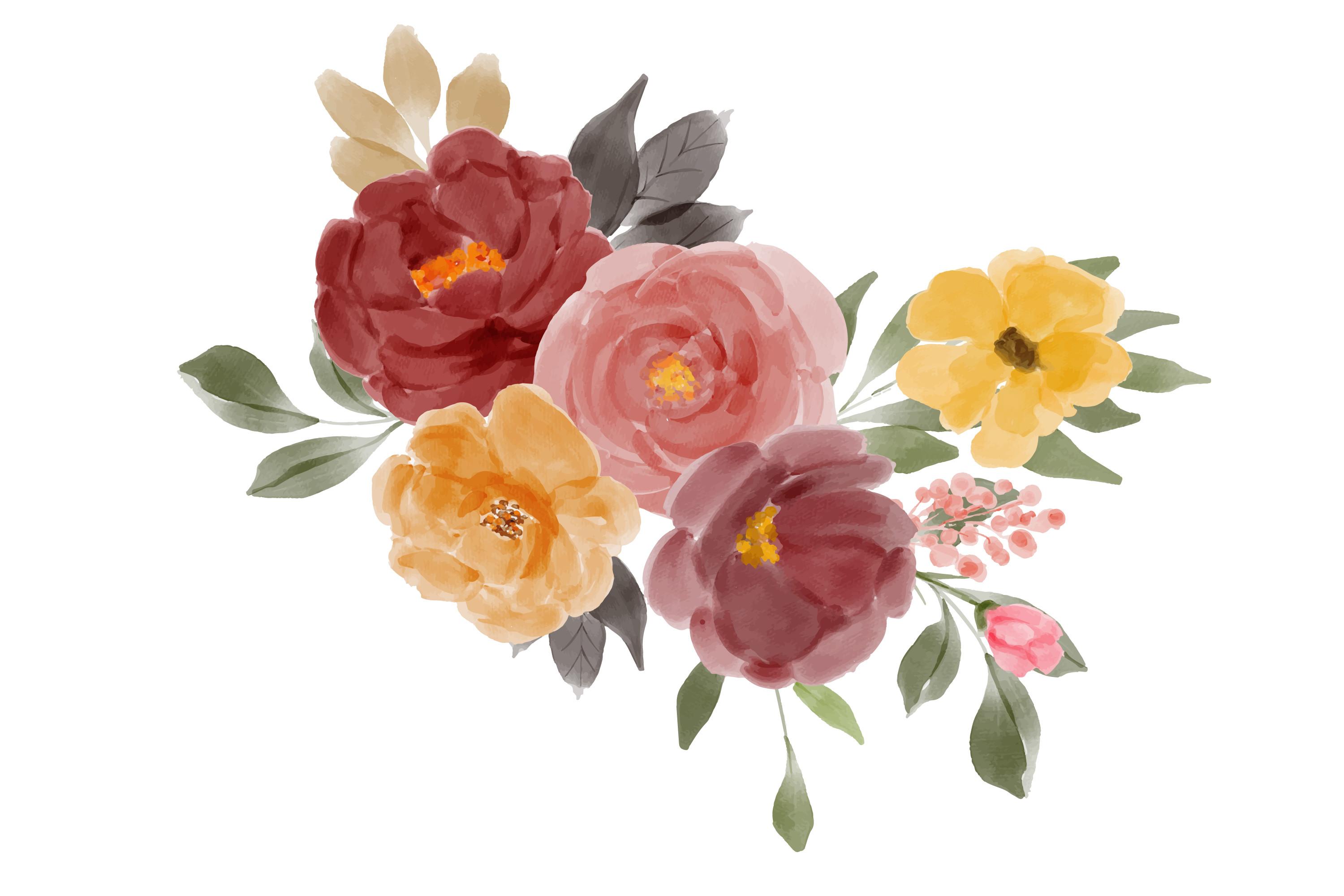 Watercolor Flower, Floral Flower