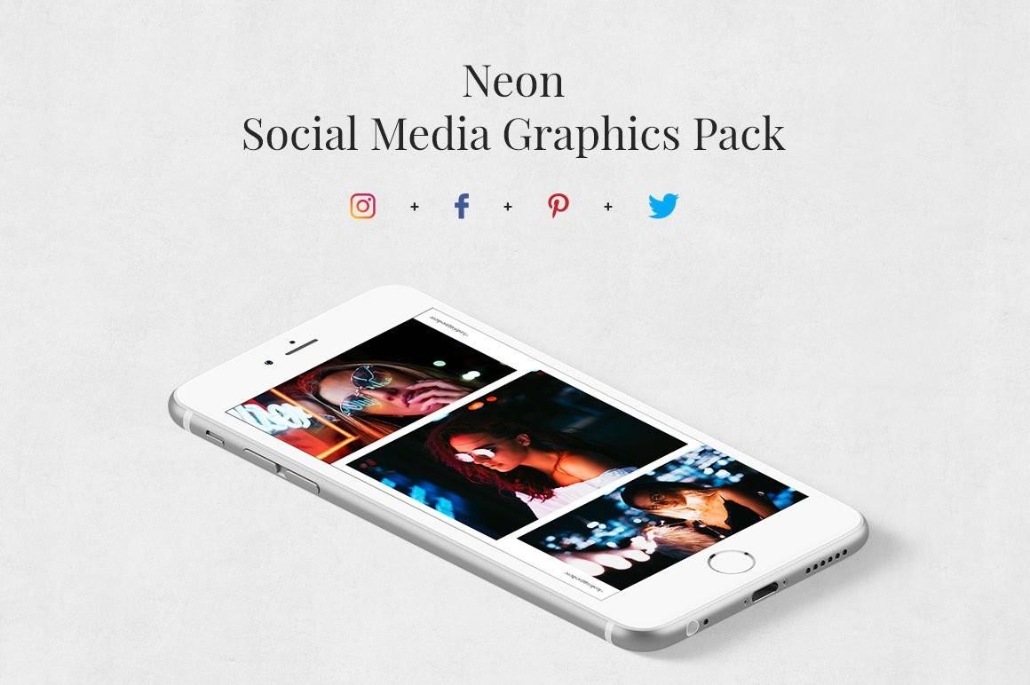 Neon Social Media Graphics Pack