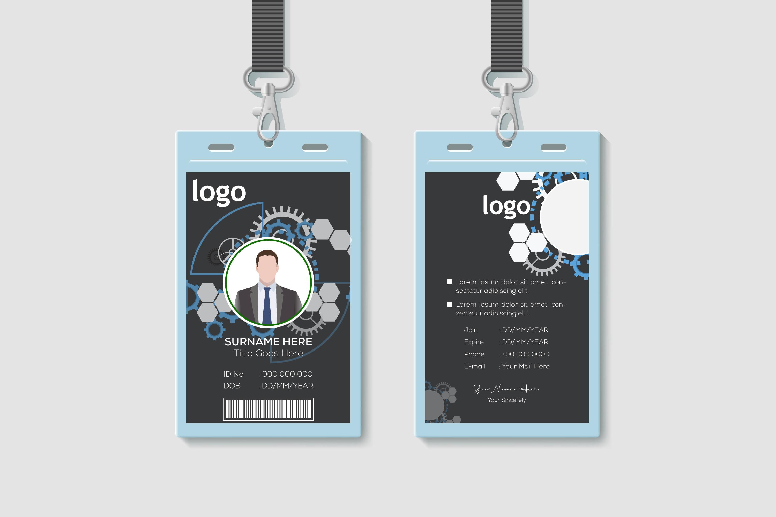 ID Card Design Print Ready Vector