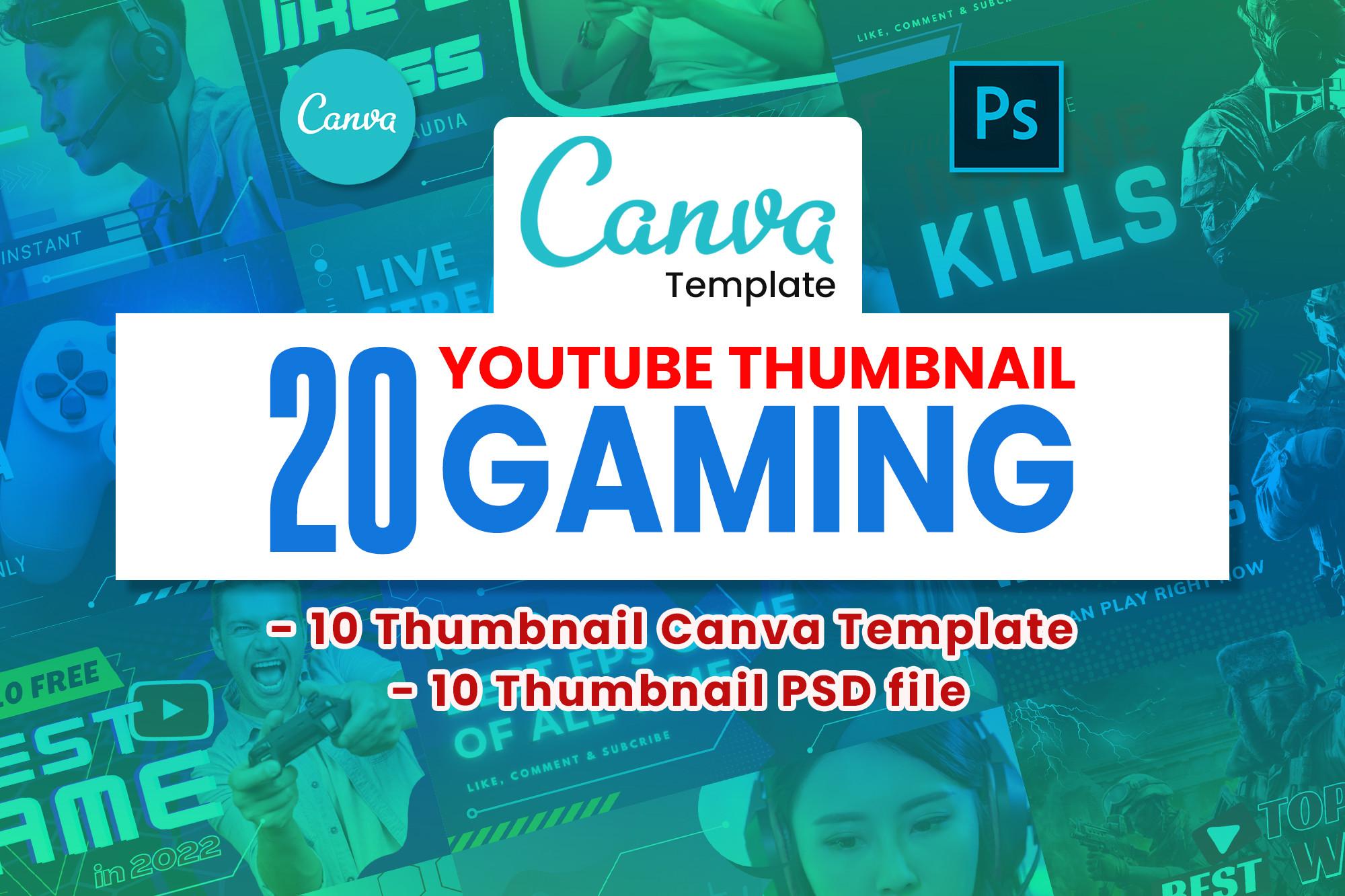 20 Youtube Gaming Thumbnail Kit