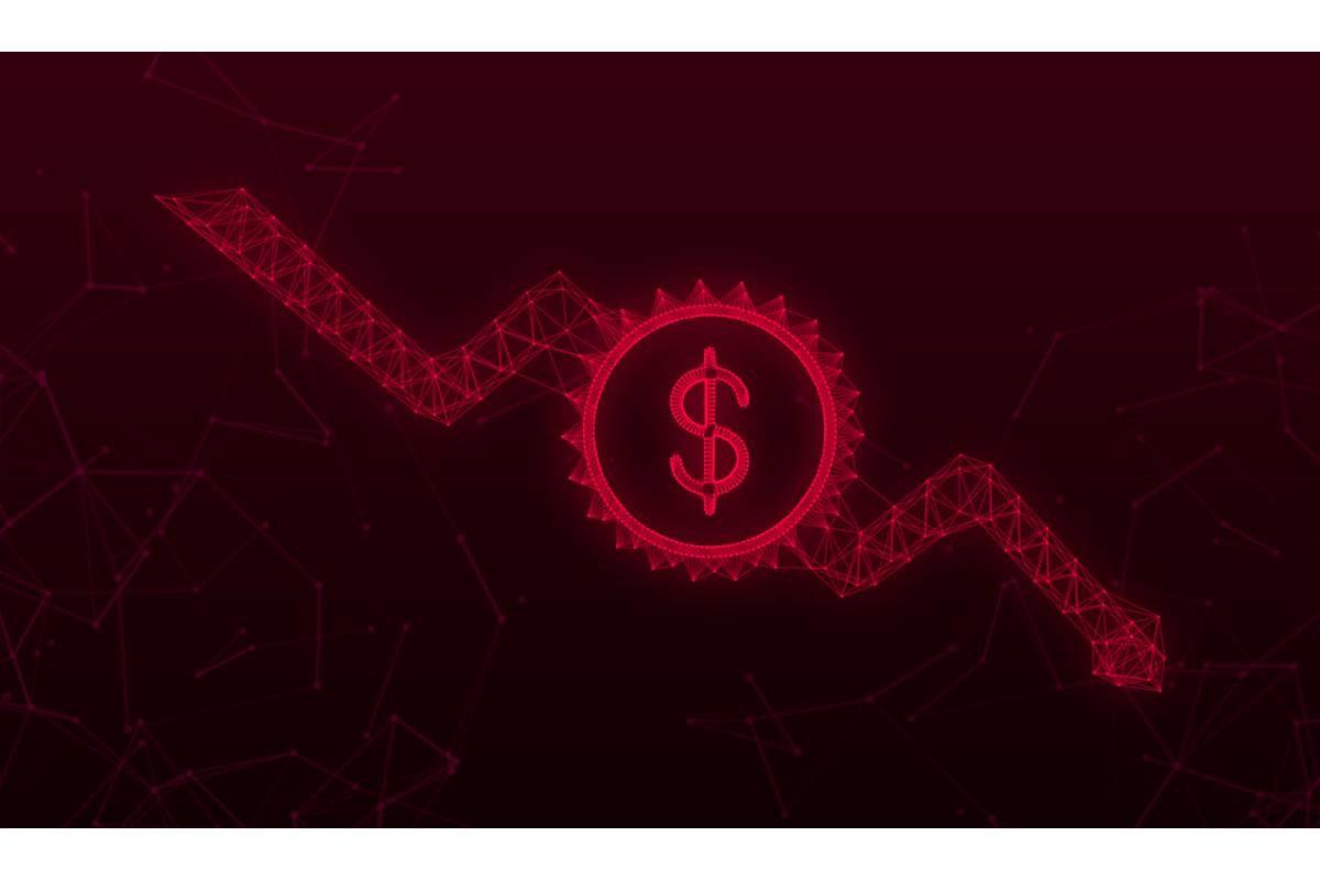 Money Loss Sign in Hands. Cash with Down