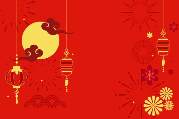 Chinese New Year Celebration Festive Bac