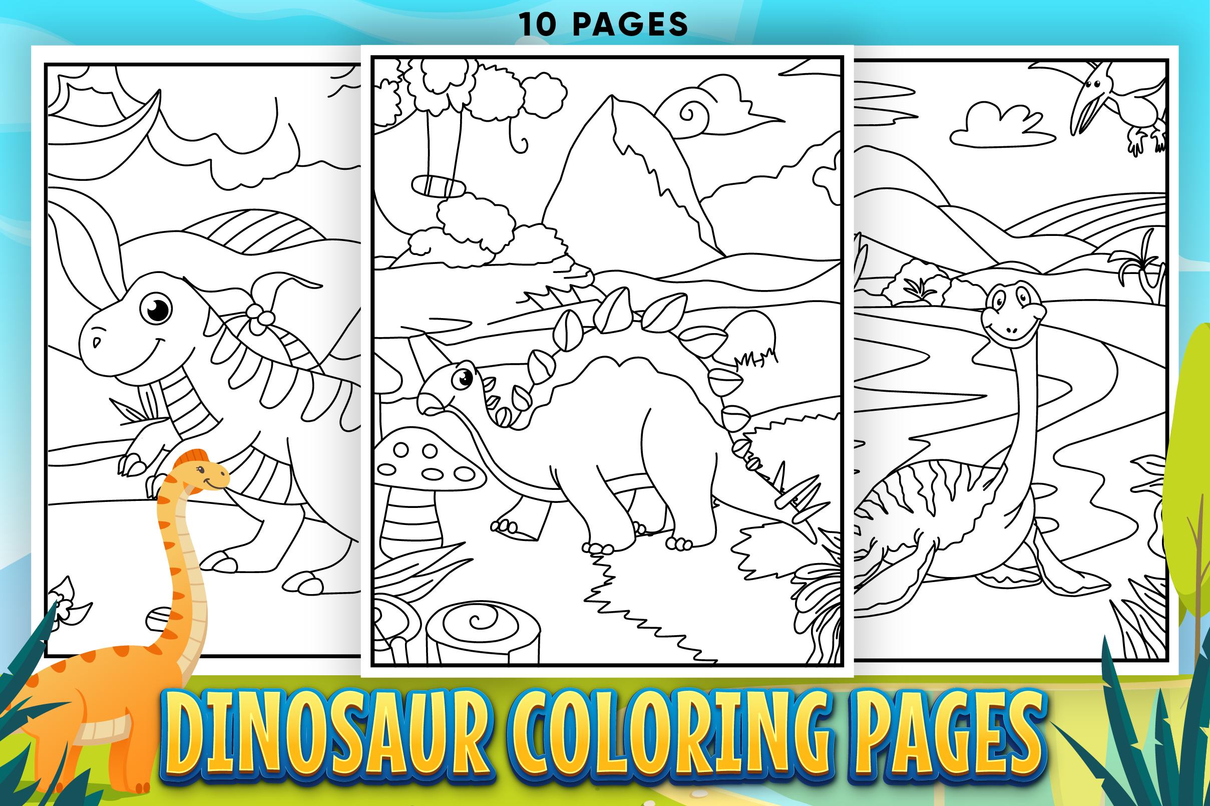 Dinosaur Coloring Pages - Kdp Interior