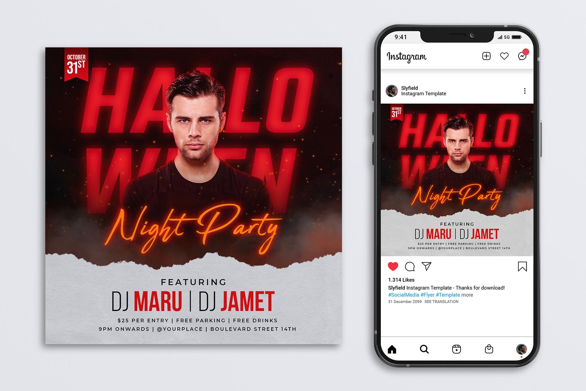 Halloween Night Party Flyer Template